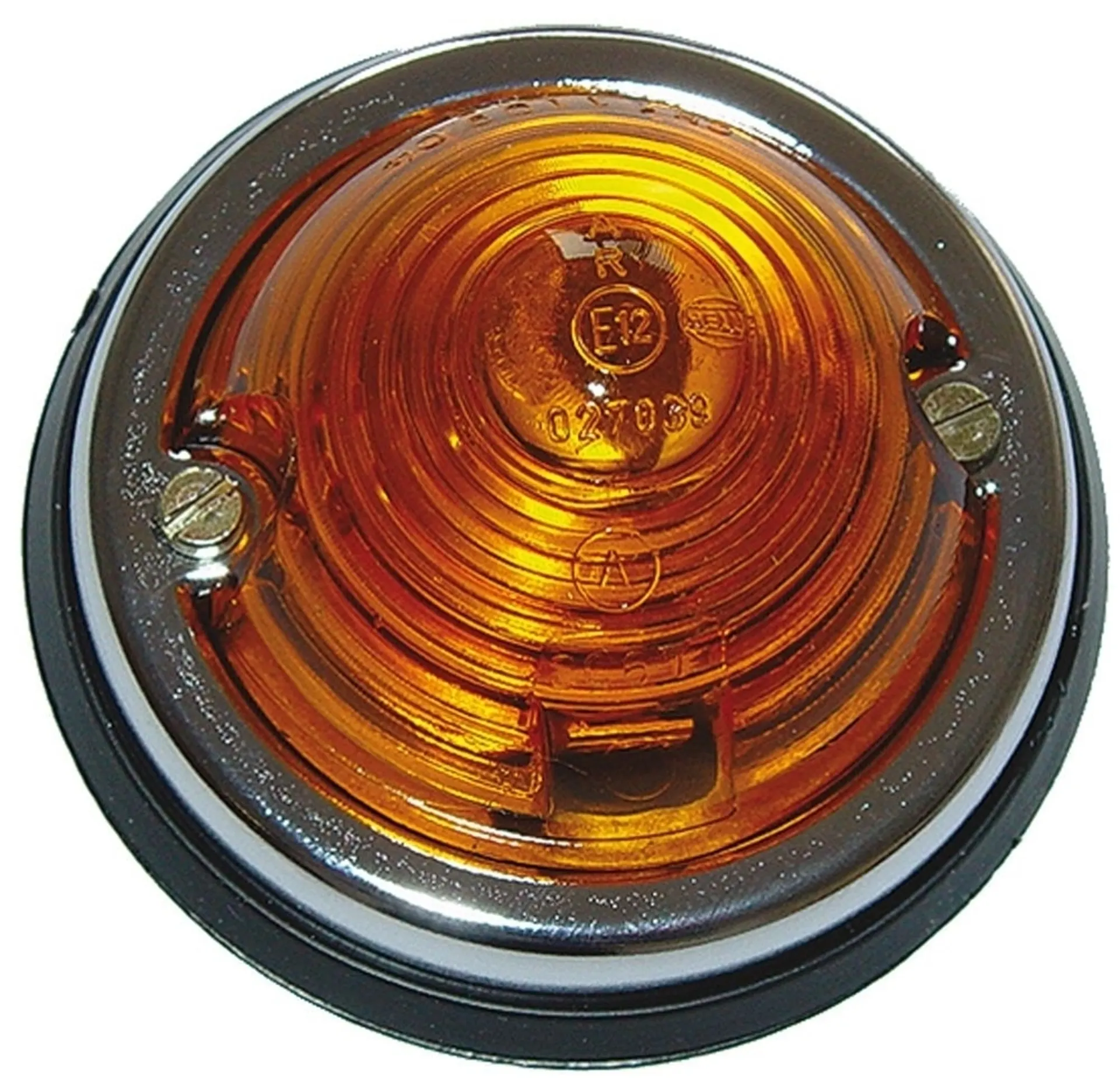 Feu de position latéral jaune (comme le Hella 2PF 997 022-021) ø 70 mm / socle métallique