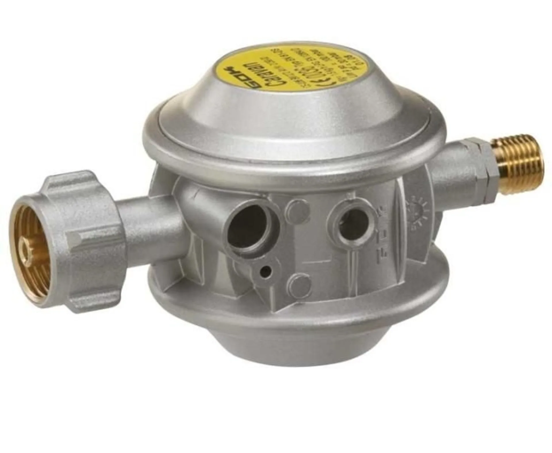 Gasregler mit Manometer für 1.5kg Gasflaschen und Anschluss an 8mm Gasleitung, Druck: 30 mbar