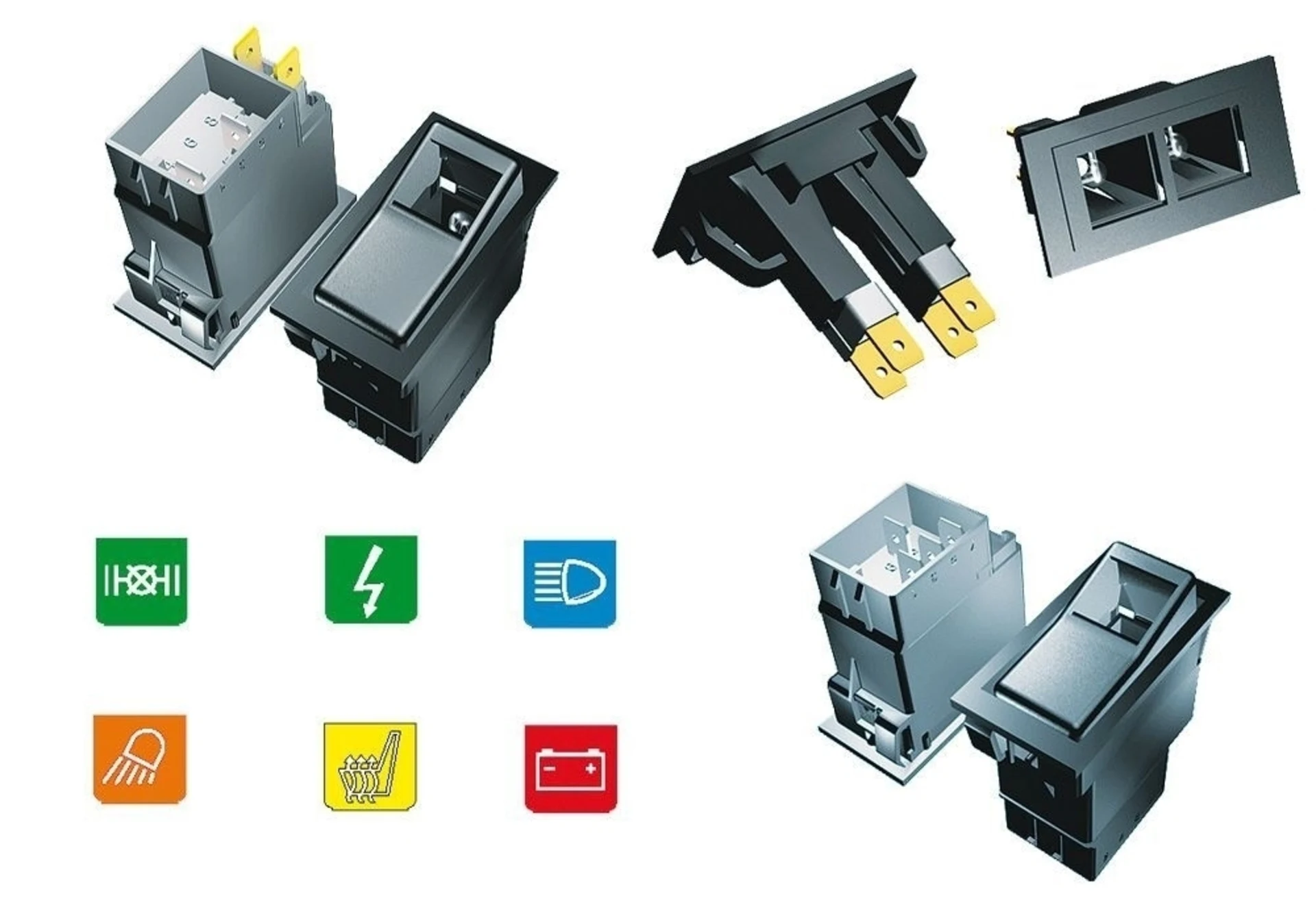 ENG Schaltersortiment 12V 8 Schalter / 60 Embleme / div. Zubehör