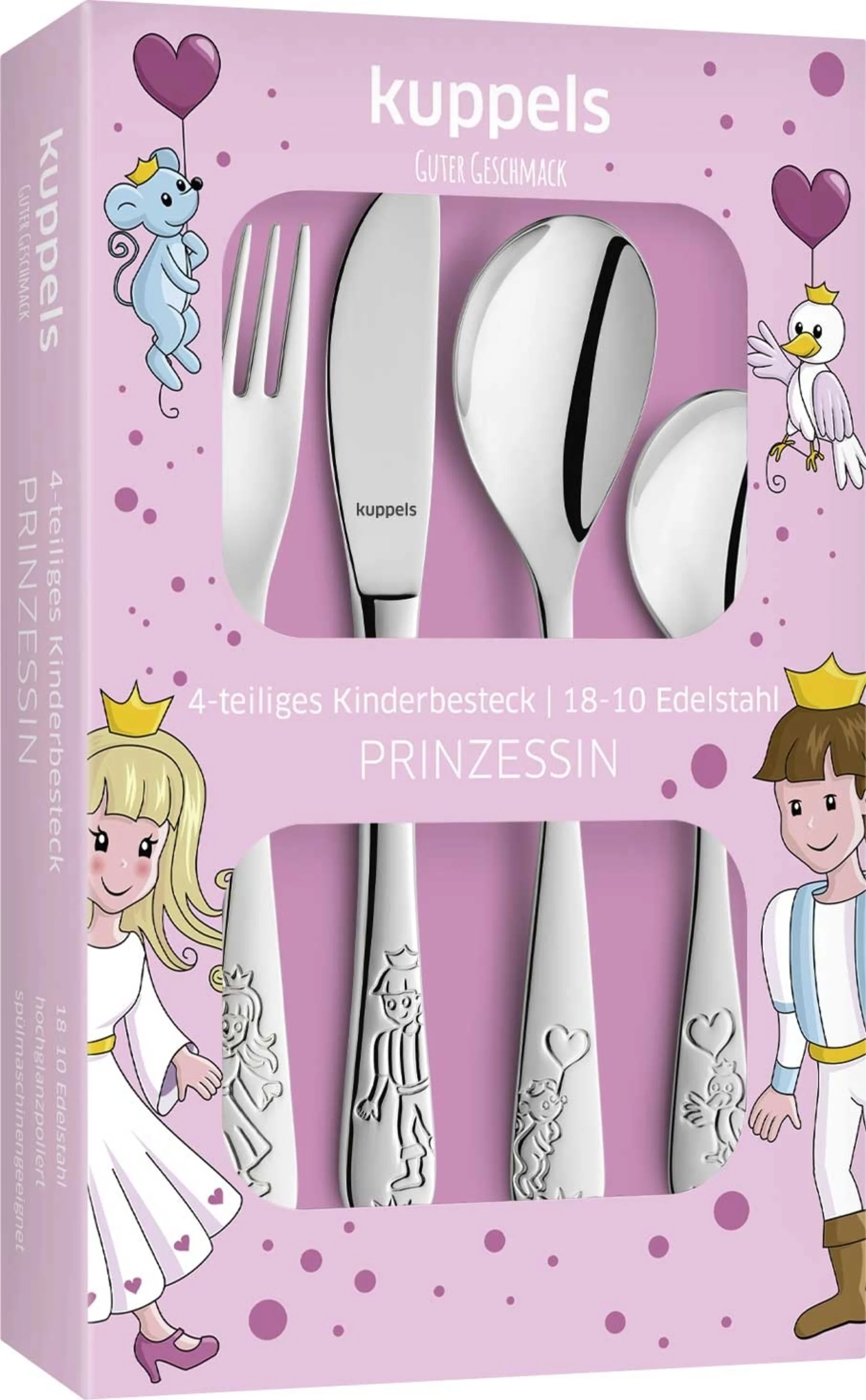 Kuppels PrinzessinEdelstahl Kinderbesteck Set 4-tlg.