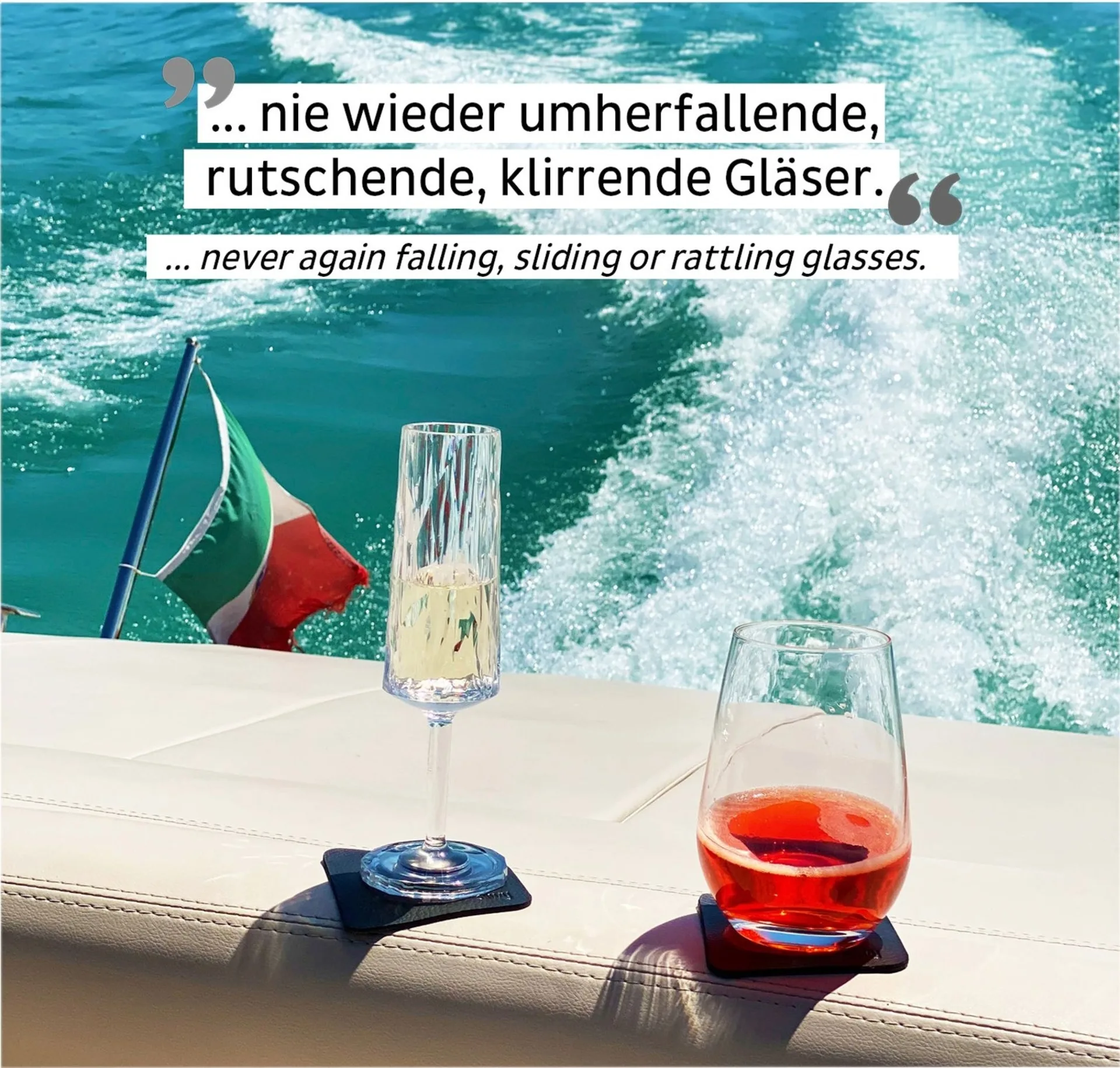 Silwy Magnet-Kristallgläser mit Untersetzer 4-tlg. (400 ml)