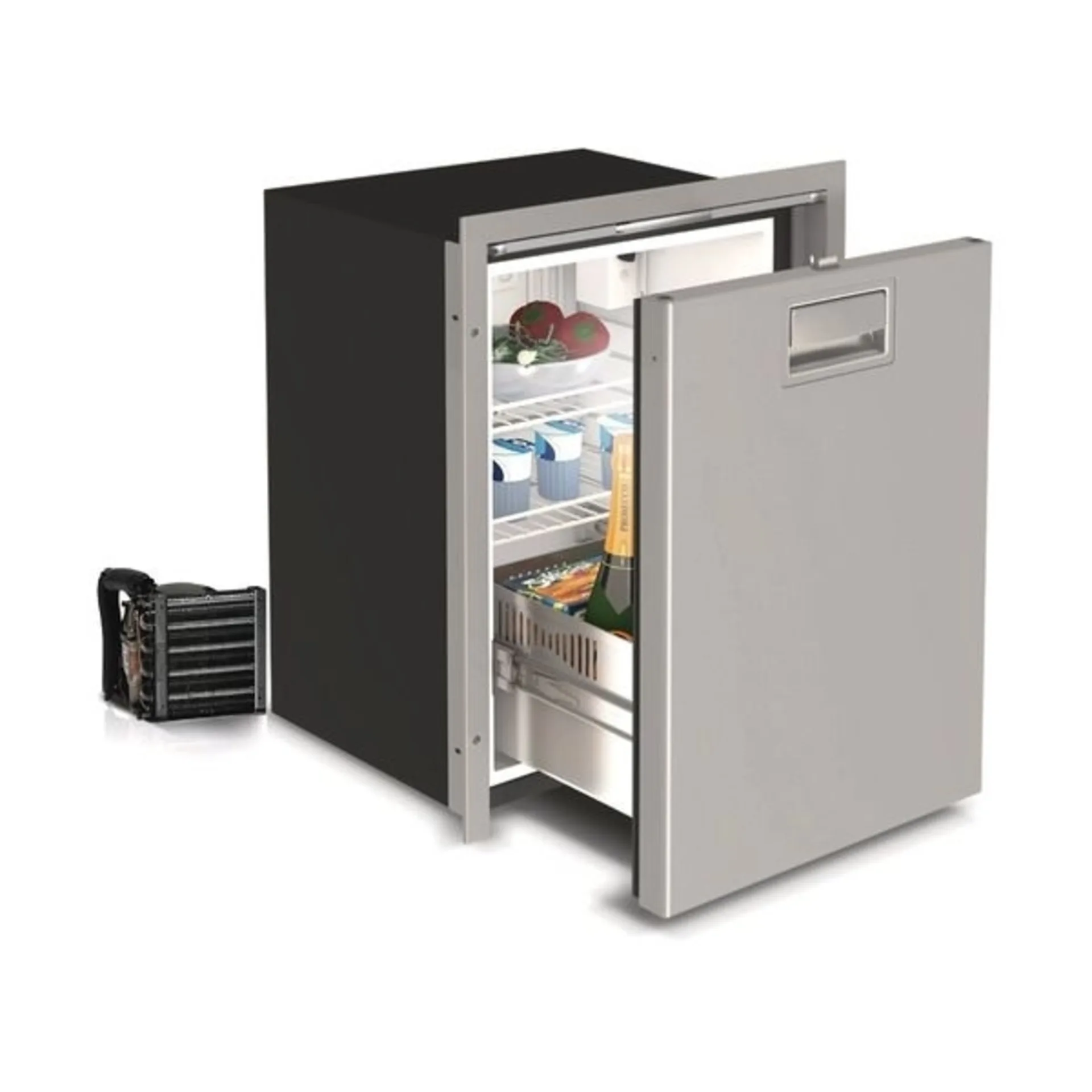 Tiroir réfrigérant en acier inoxydable de Vitrifrigo - 42 litres, 12/24V