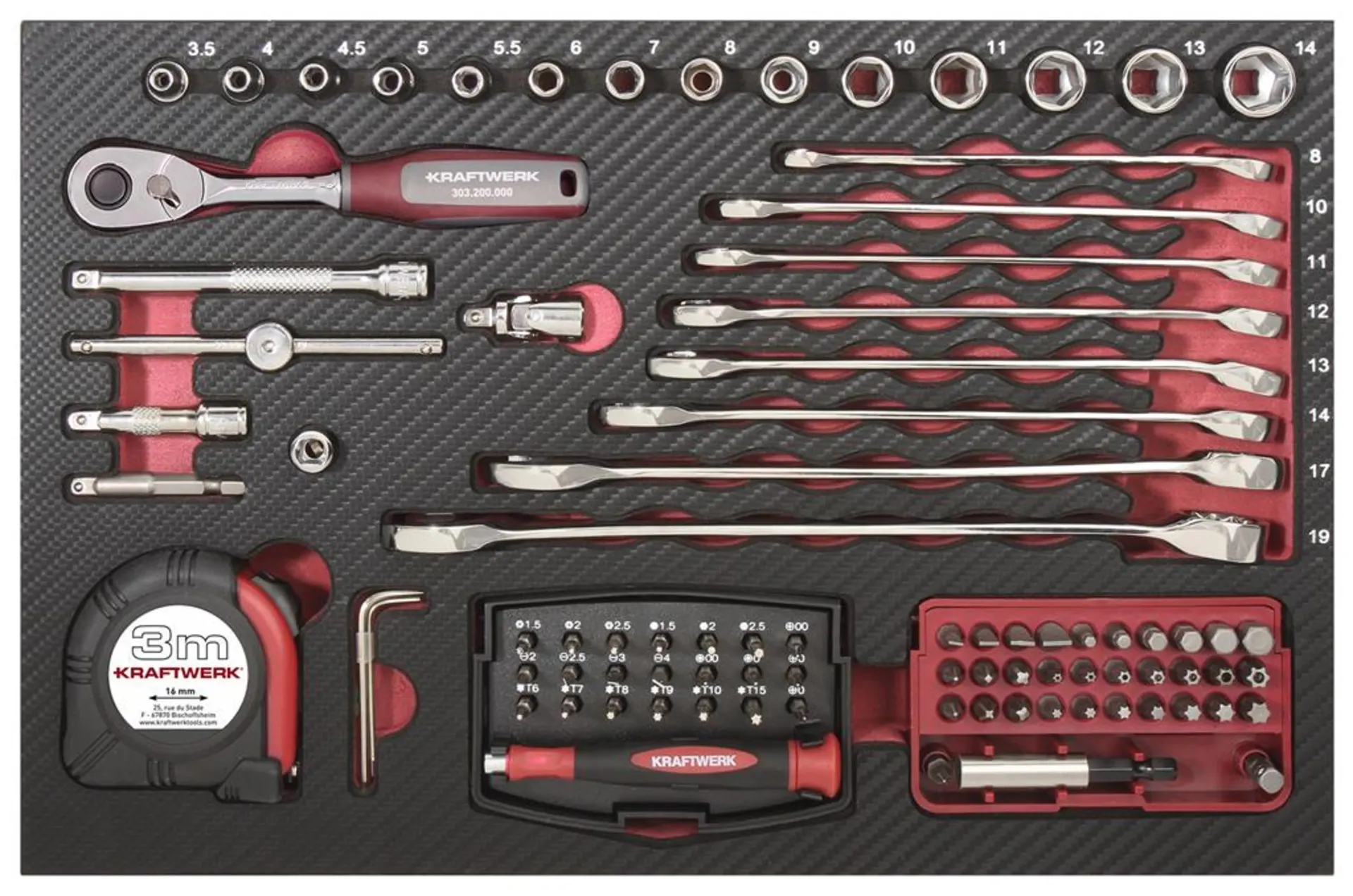 Coffre à outils professionnel en aluminium KW PB HT, 123 pcs.