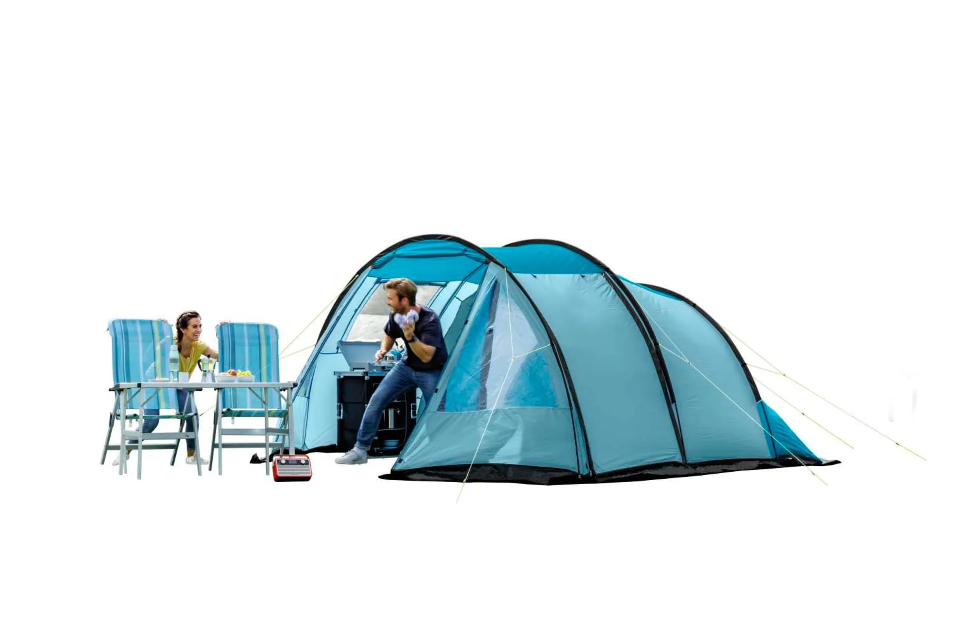 Camptime Uranus 6 Tunnelzelt hellblau für 6 Personen