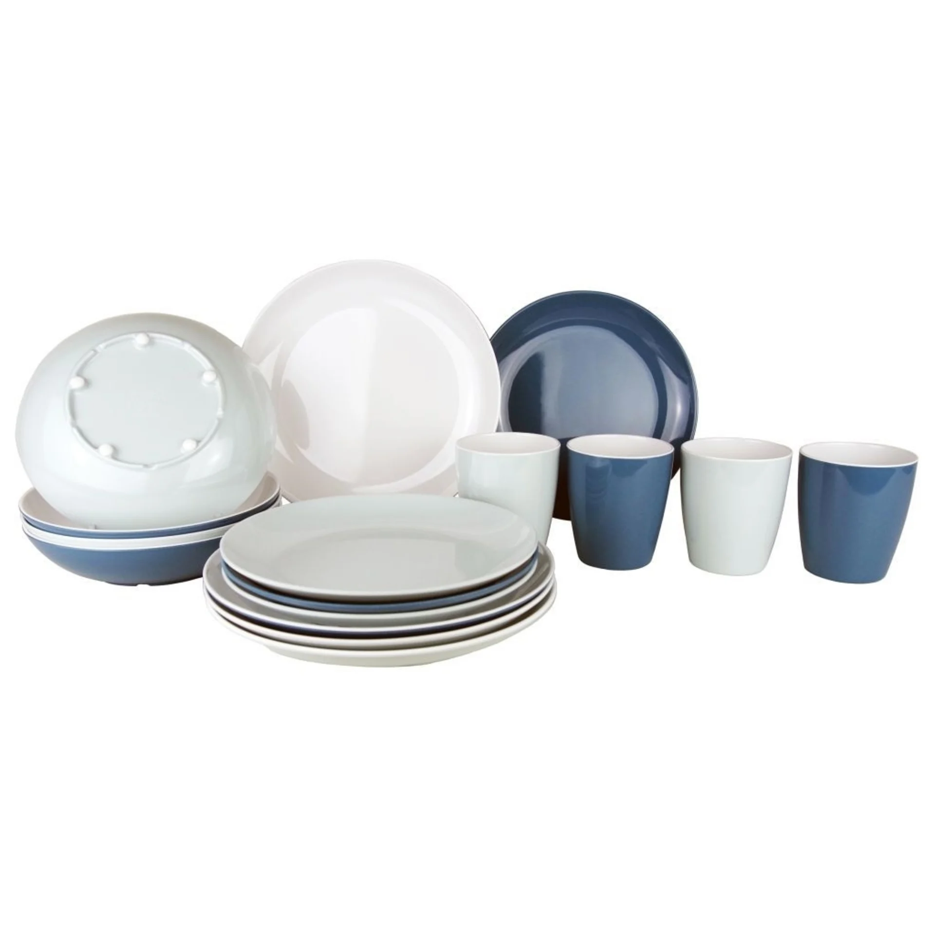Set de vaisselle en mélamine LAVENDEL, 16 pcs, antidérapant