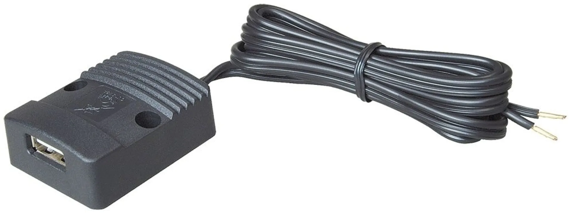 Aufbausteckdose rechteckig - 1 x USB-A 42 x 34 x 15 mm, 12/24 V --> 3 A, mit Kabel