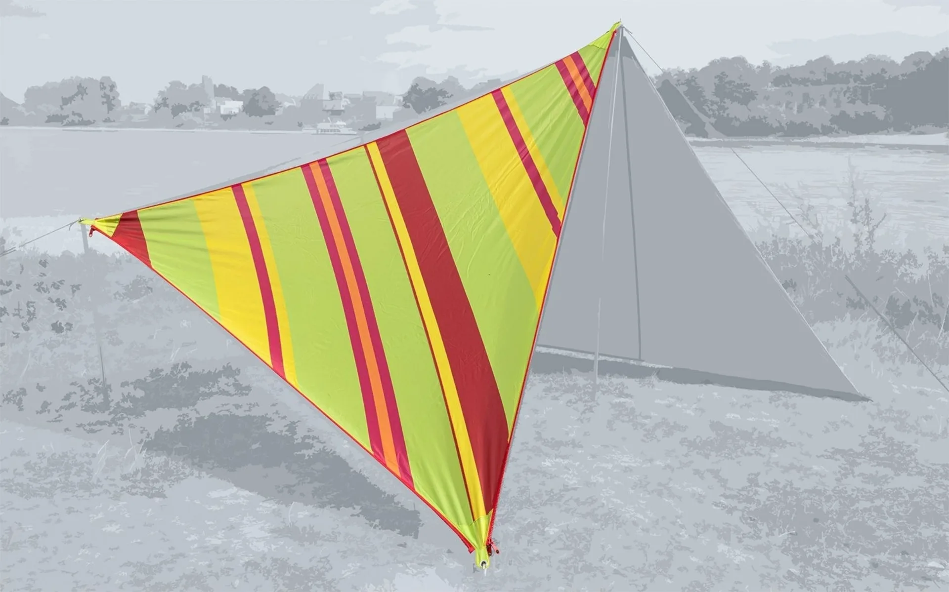 Bent Canvas Allover Set Tarp Caribbean stripe lime