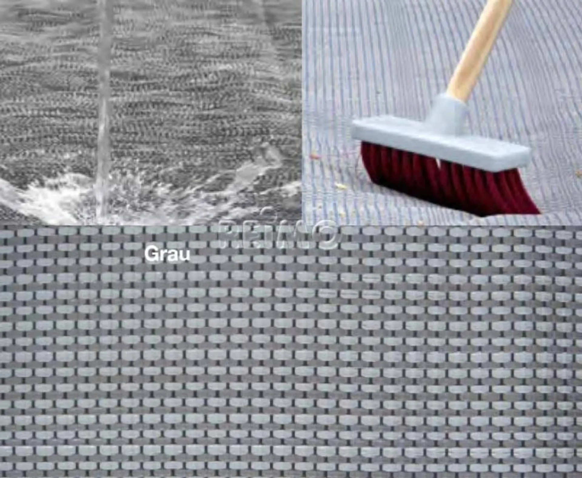 Tapis d'auvent 8.0x3m gris en PVC avec fonction de tapis de store