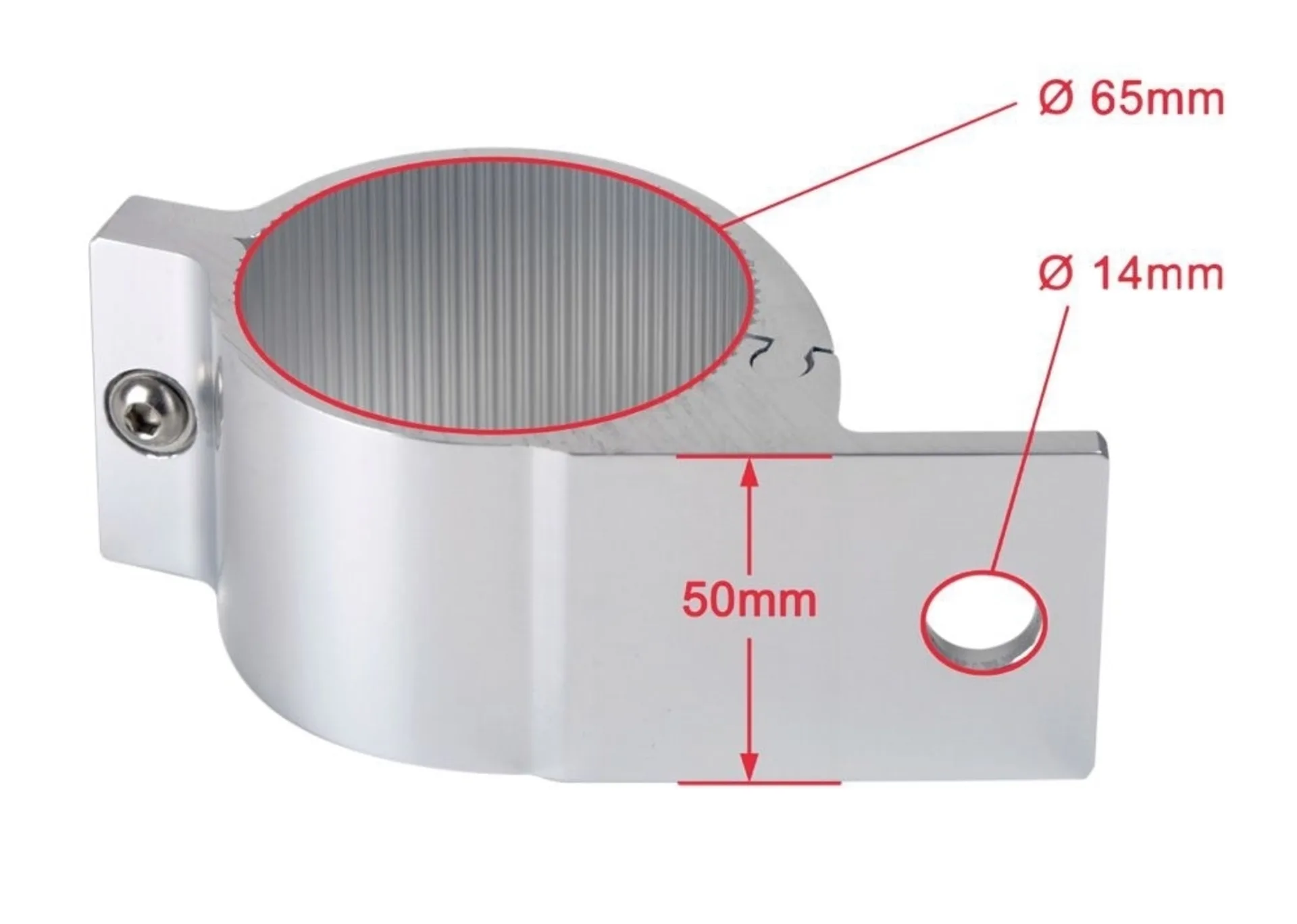 Scheinwerferhalter ø63-63.5mm Alu natur