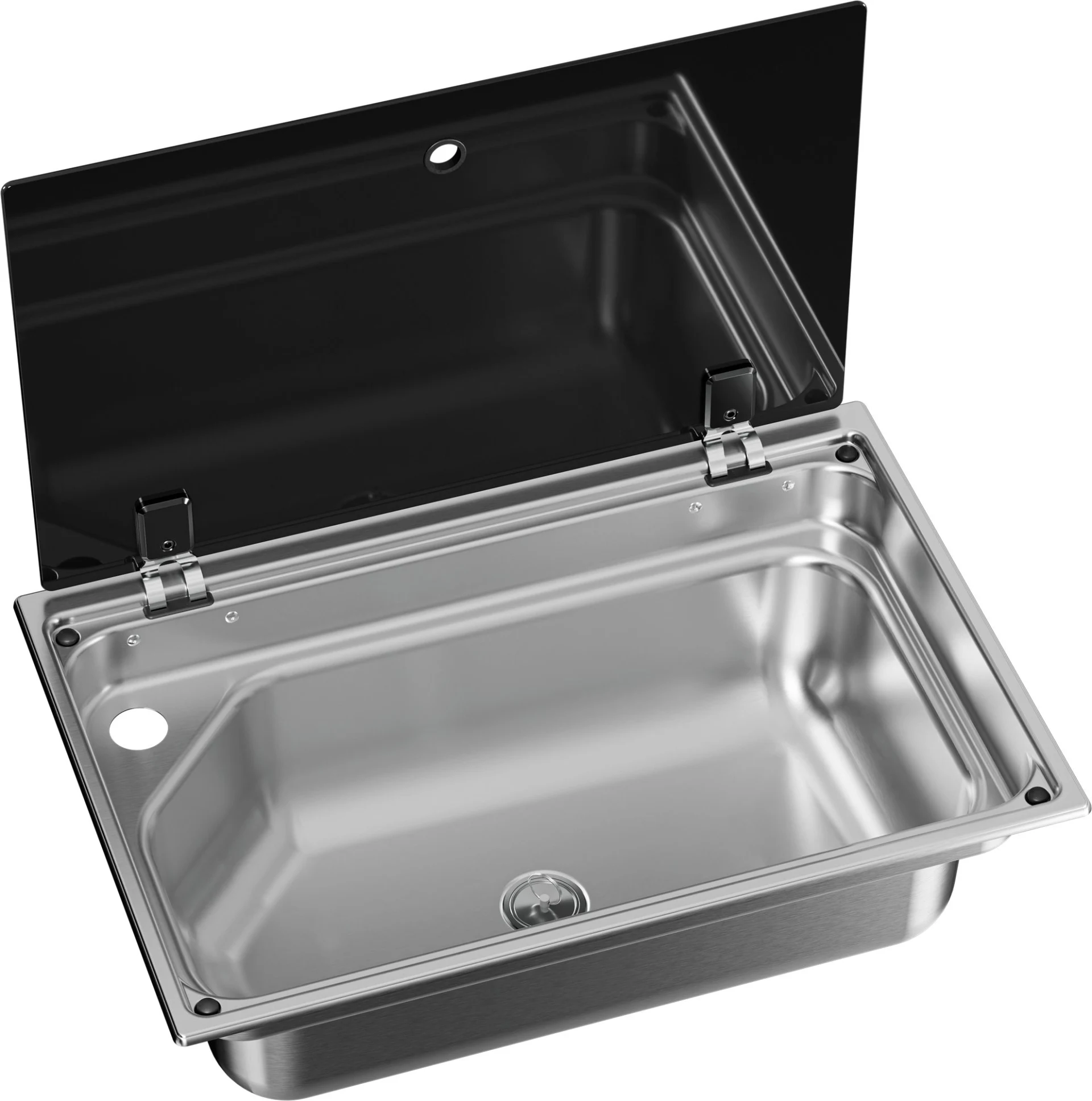 Évier carré Dometic CVS1525G avec couvercle en verre