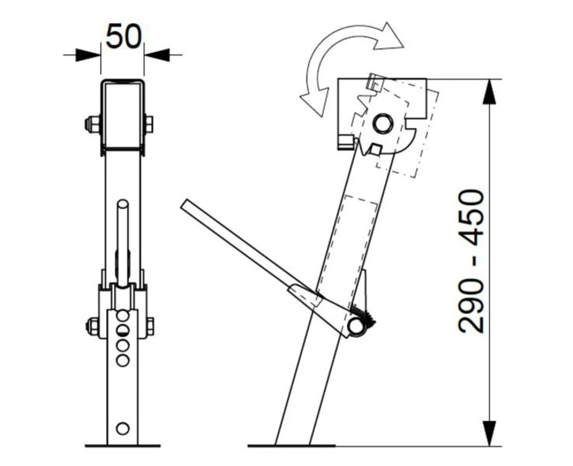 Fahrzeugstützen-Set, bestehend aus 2 Stützen, höhenverstellbar von 29-45cm
