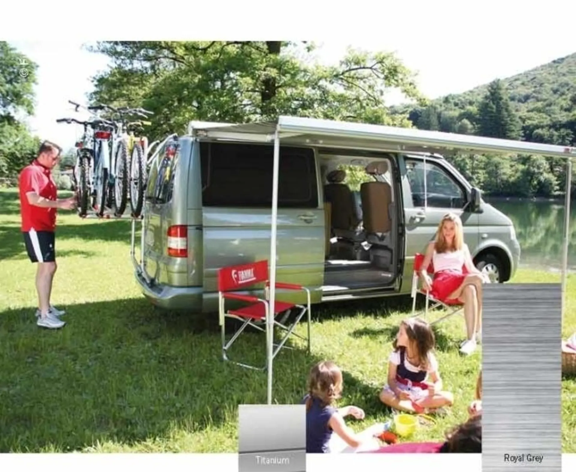 Fiamma Wandmarkise F45s 260 cm für VW T5 / T6 / California (Titanium / Royal Grey)