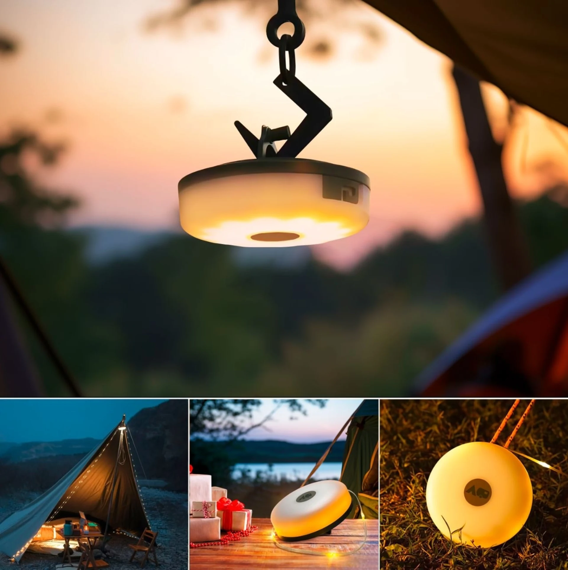 Berger 2-in-1-Campinglaterne und Lichterkette