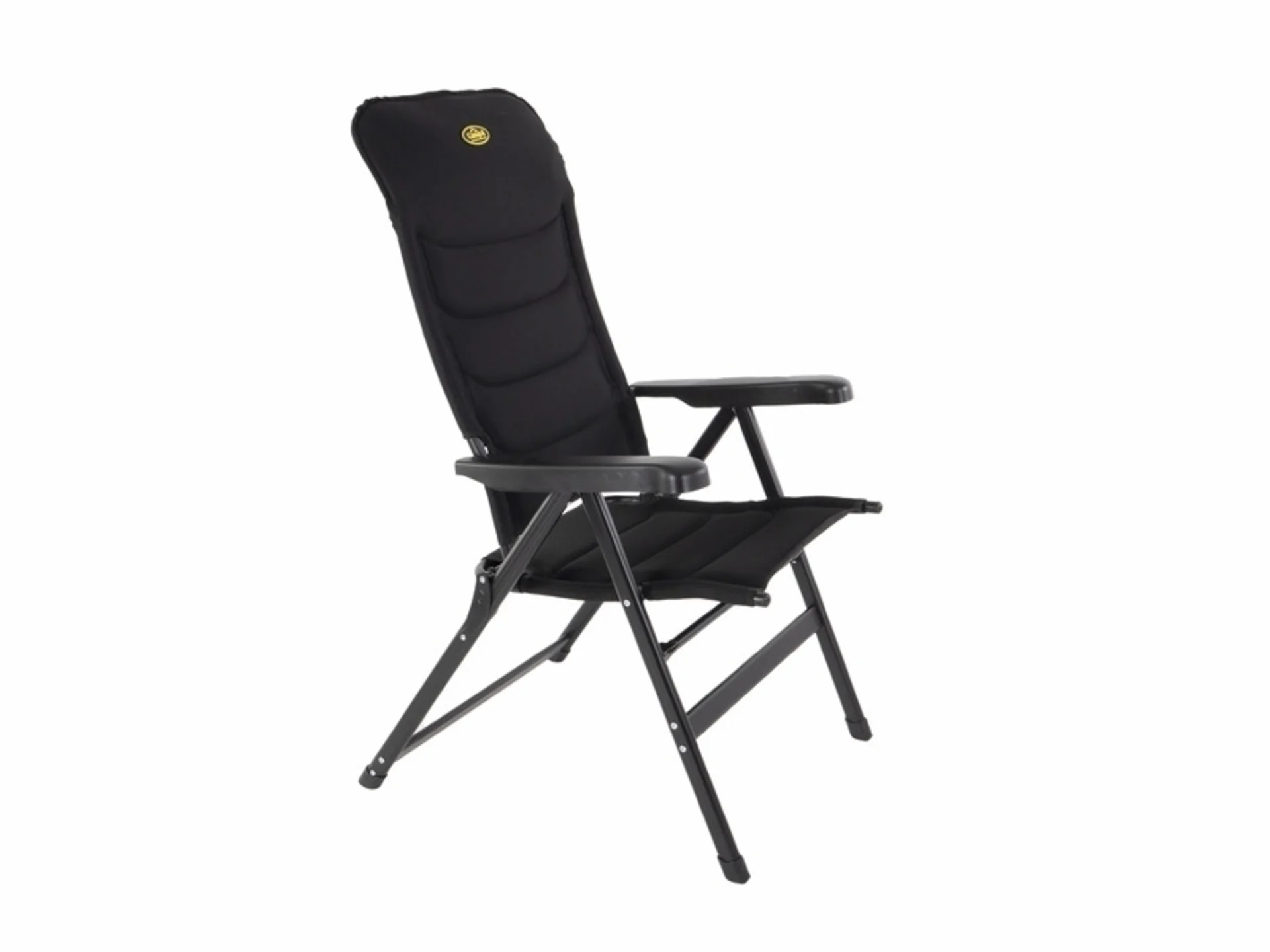 Chaise de camping en aluminium Camp4 MALAGA BREEZE - Rembourrée avec du tissu maillé noir