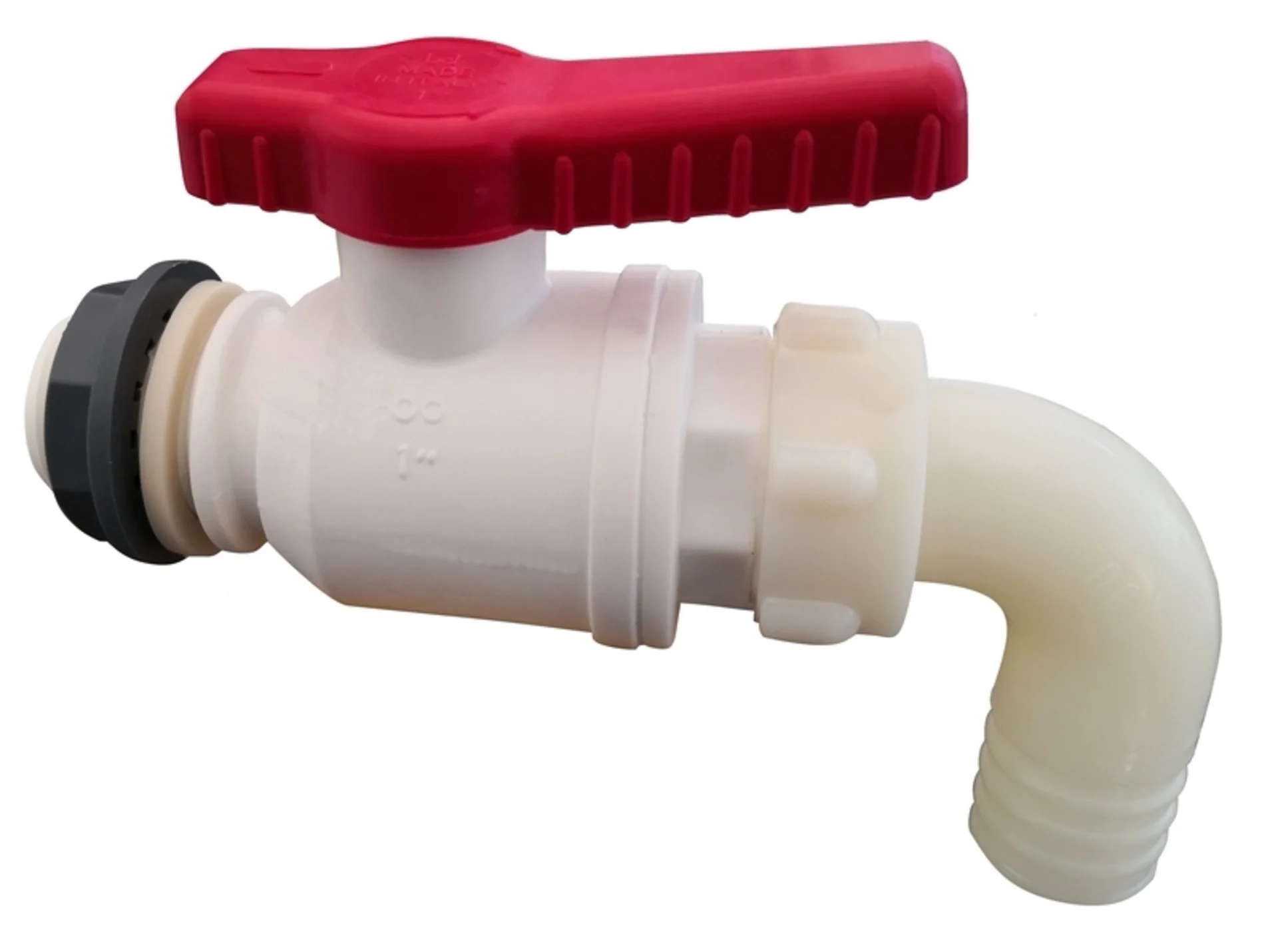 Robinet de passage 1 pouce en plastique, bride incluse