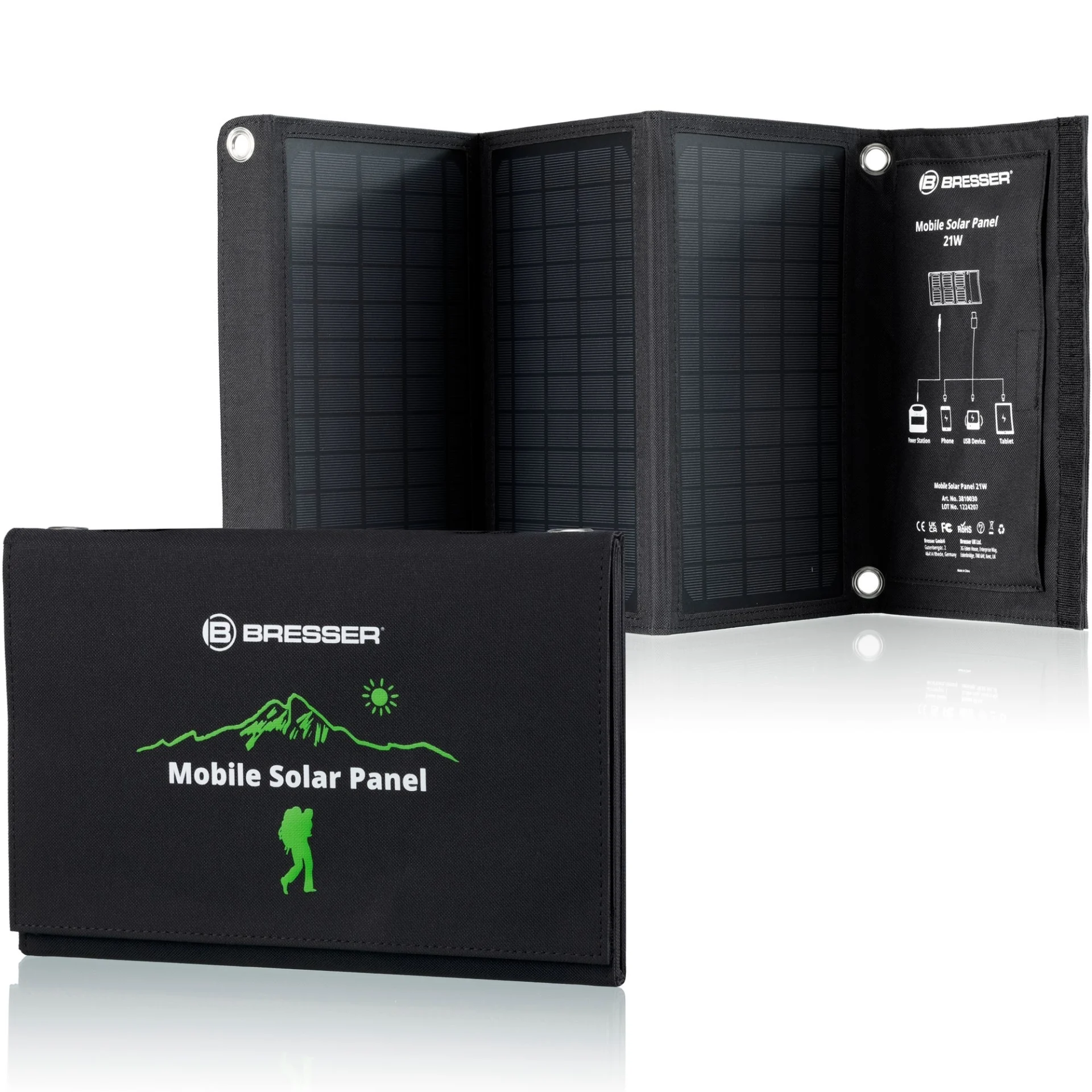 Panneau solaire portable Bresser 21 watts avec port USB