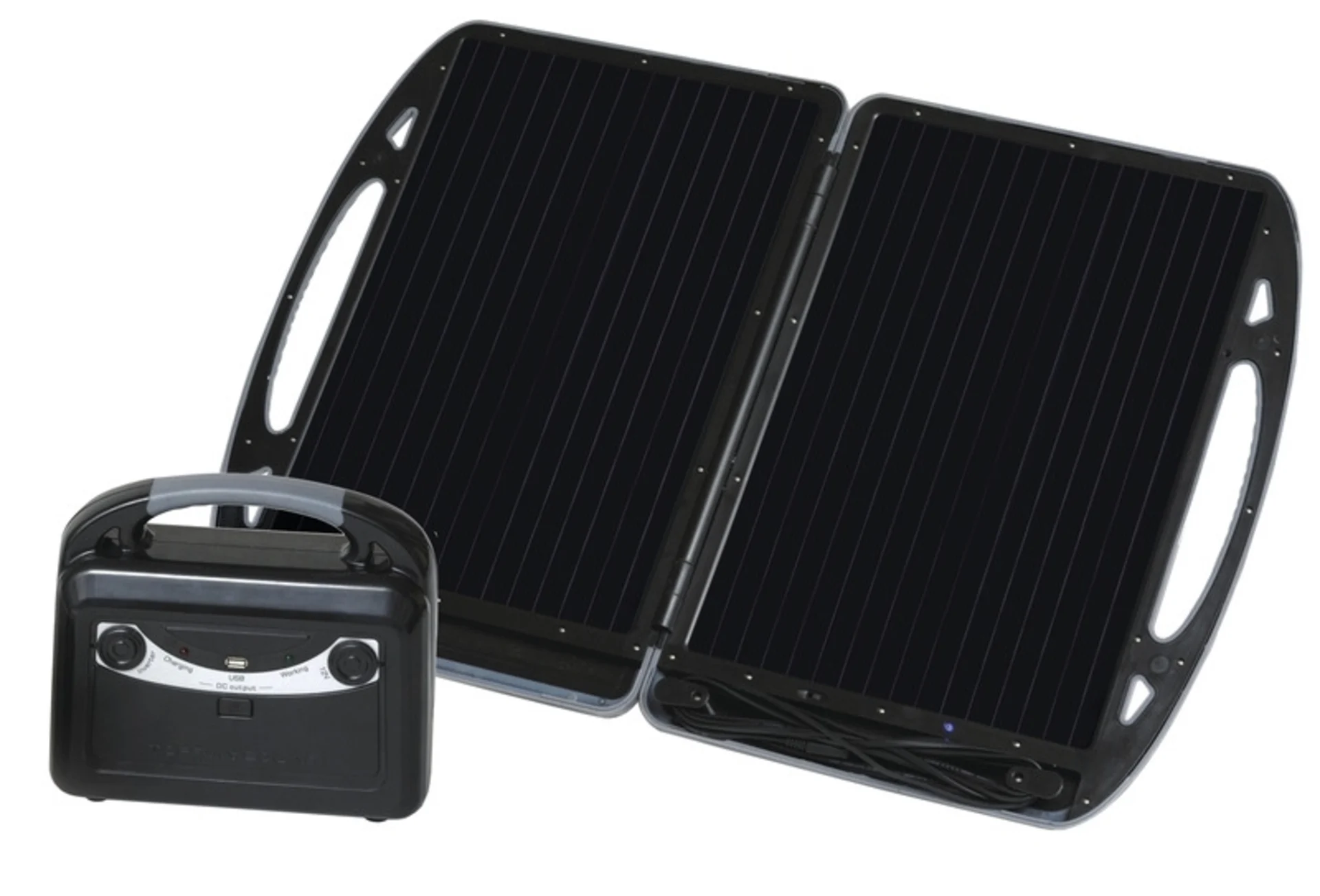 Carbest Générateur solaire mobile avec module de 13W et batterie de 12V/7A et panneau solaire de camping avec lampe de travail, boîte d'énergie et câble de chargement