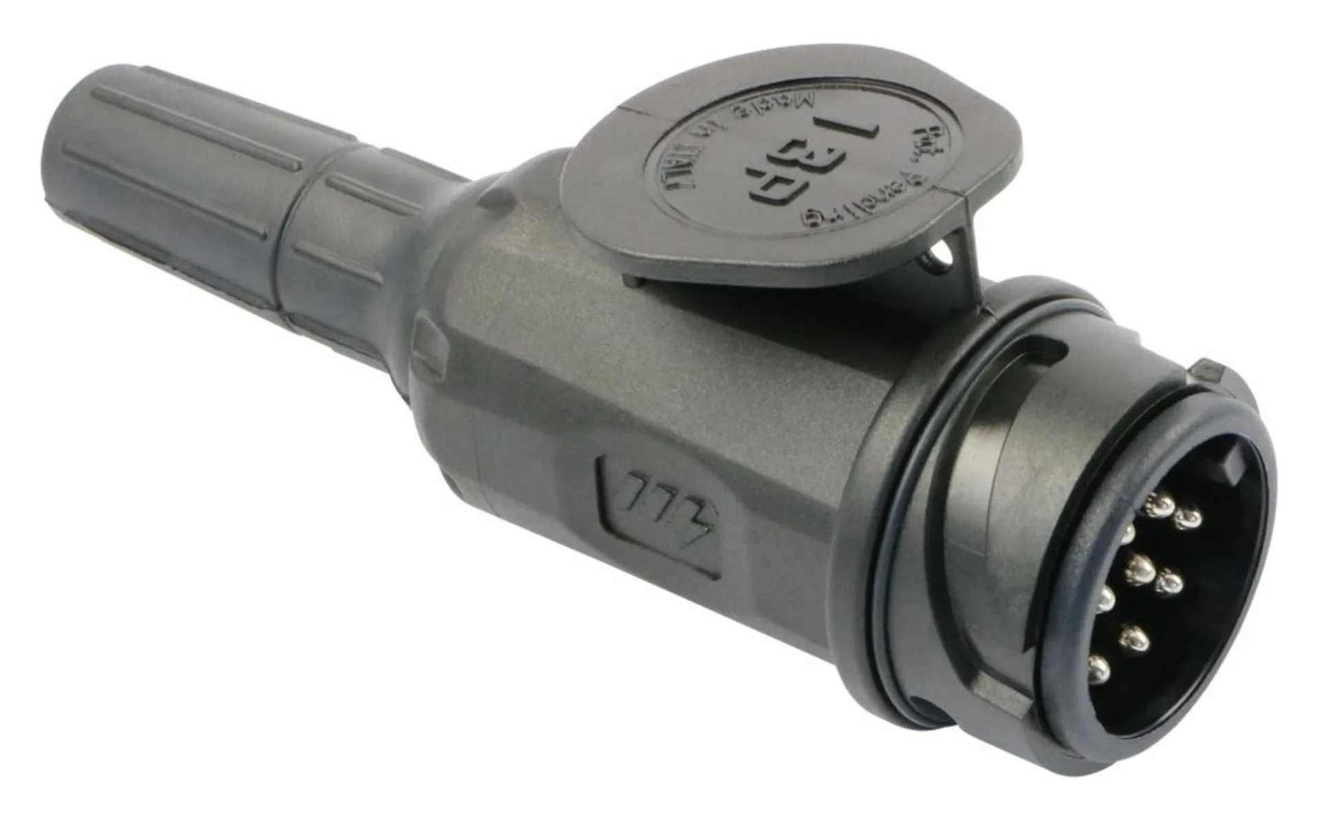 Stecker DIN 13-polig mit Deckel/Werkzeug DIN72570 / ISO11446, mit Parkdeckel