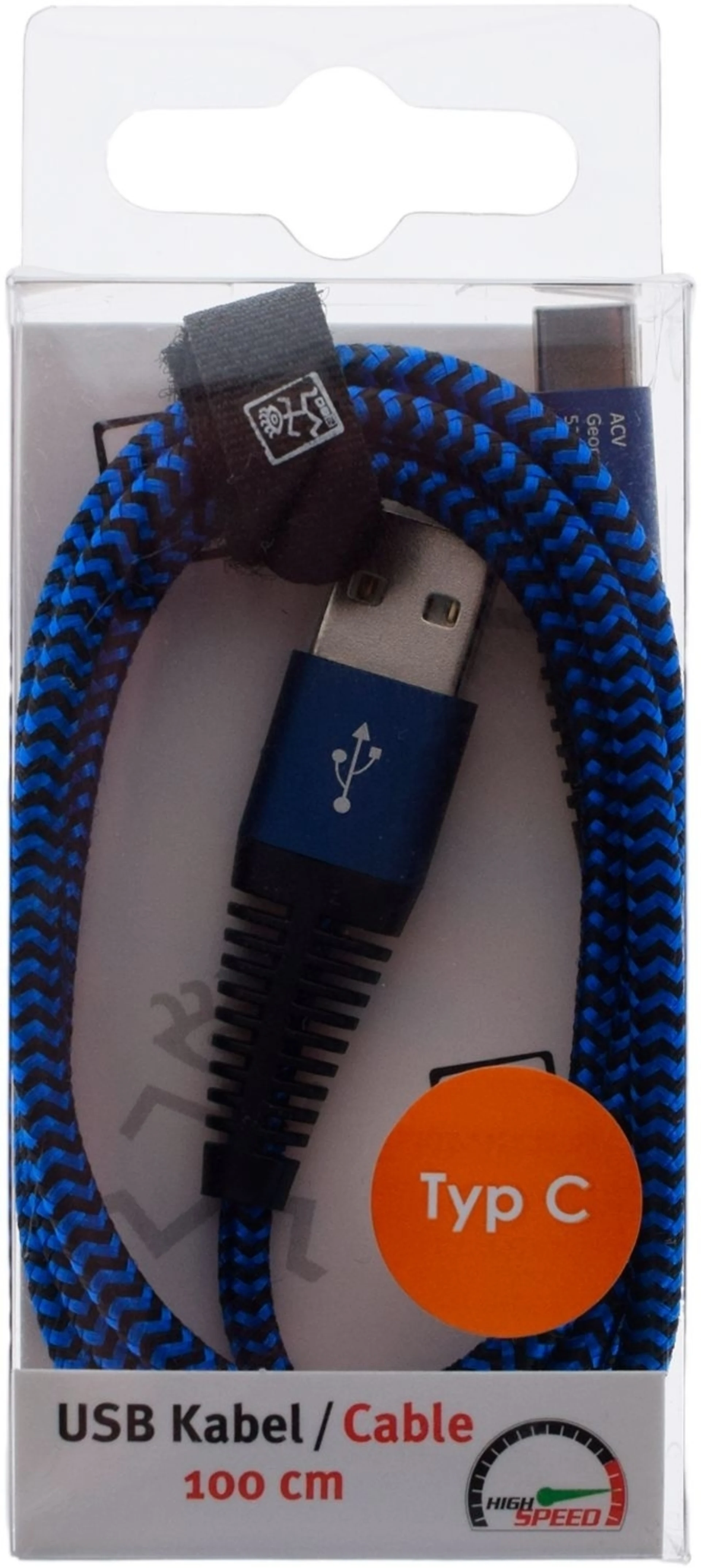câble de données USB 2Go type C 1 mètre bleu