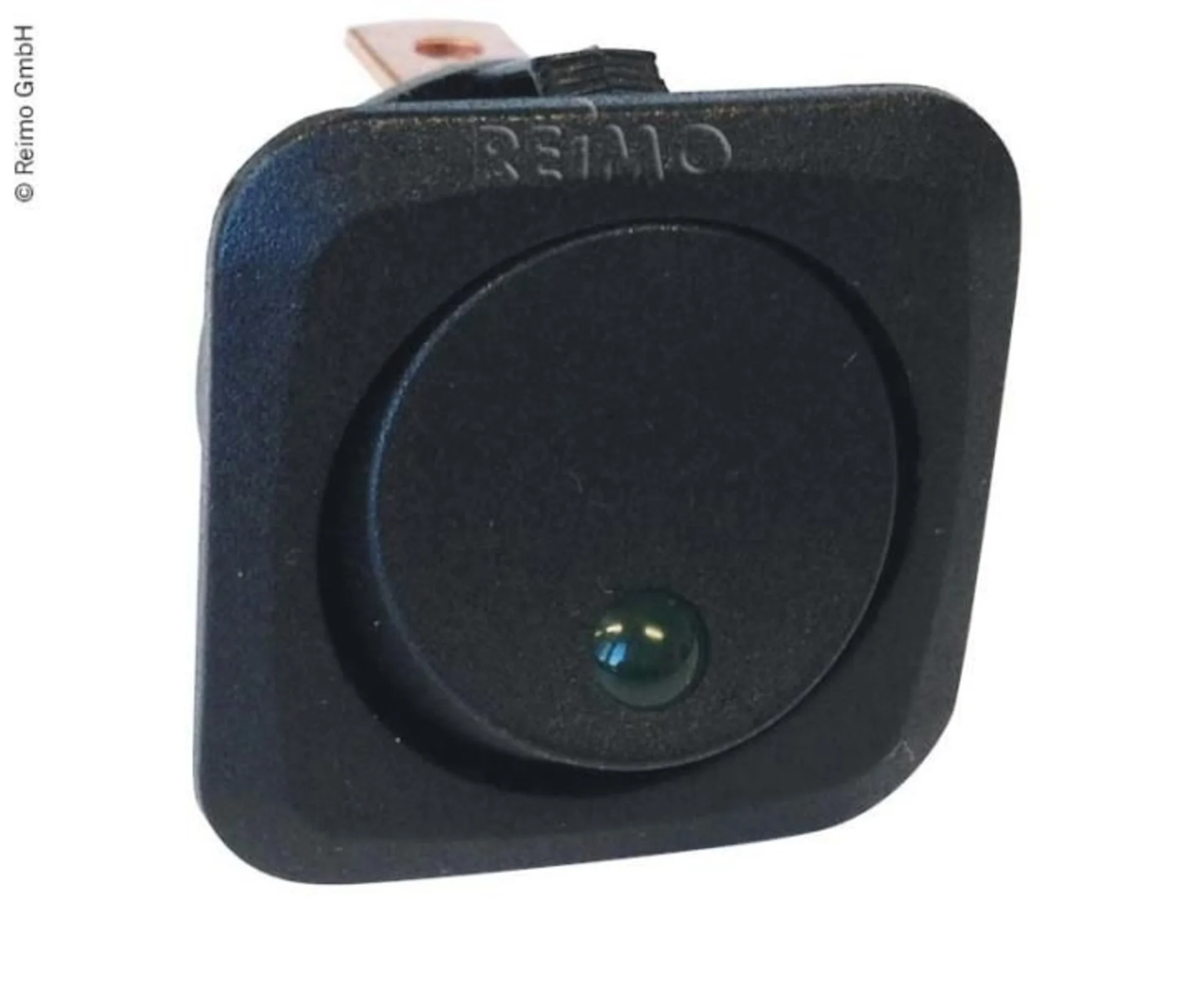 Schwarzer Einbauschalter mit LED-Anzeige (25A, 12V)