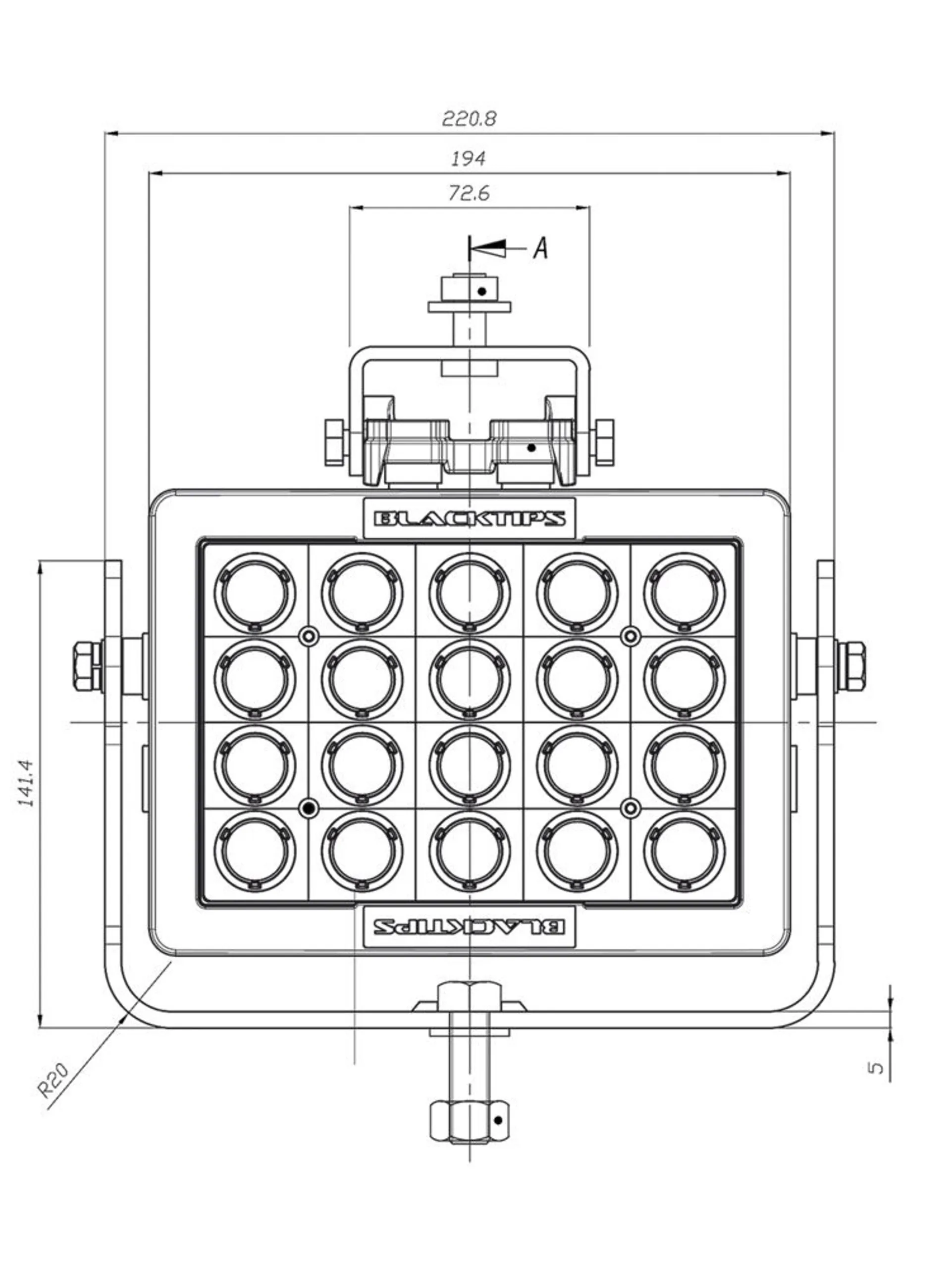 BLACKTIP 20 - LED-Arbeitsscheinwerfer 12/24 V