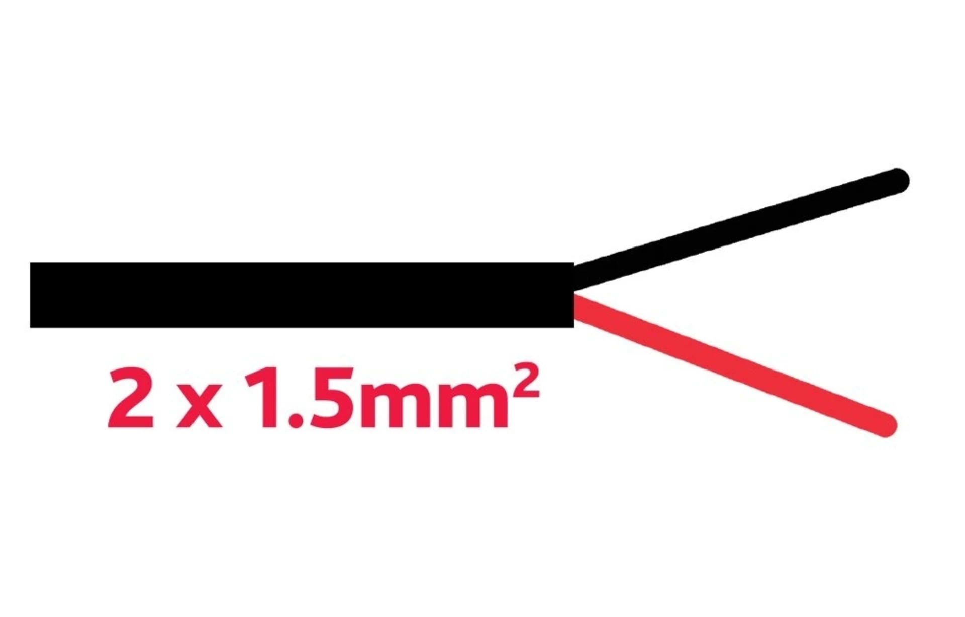 Anhaengerkabel 2x1.5 mm schwarz/rot ø 6.1 mm Litzenk. rot + schwarz, Mantel sz
