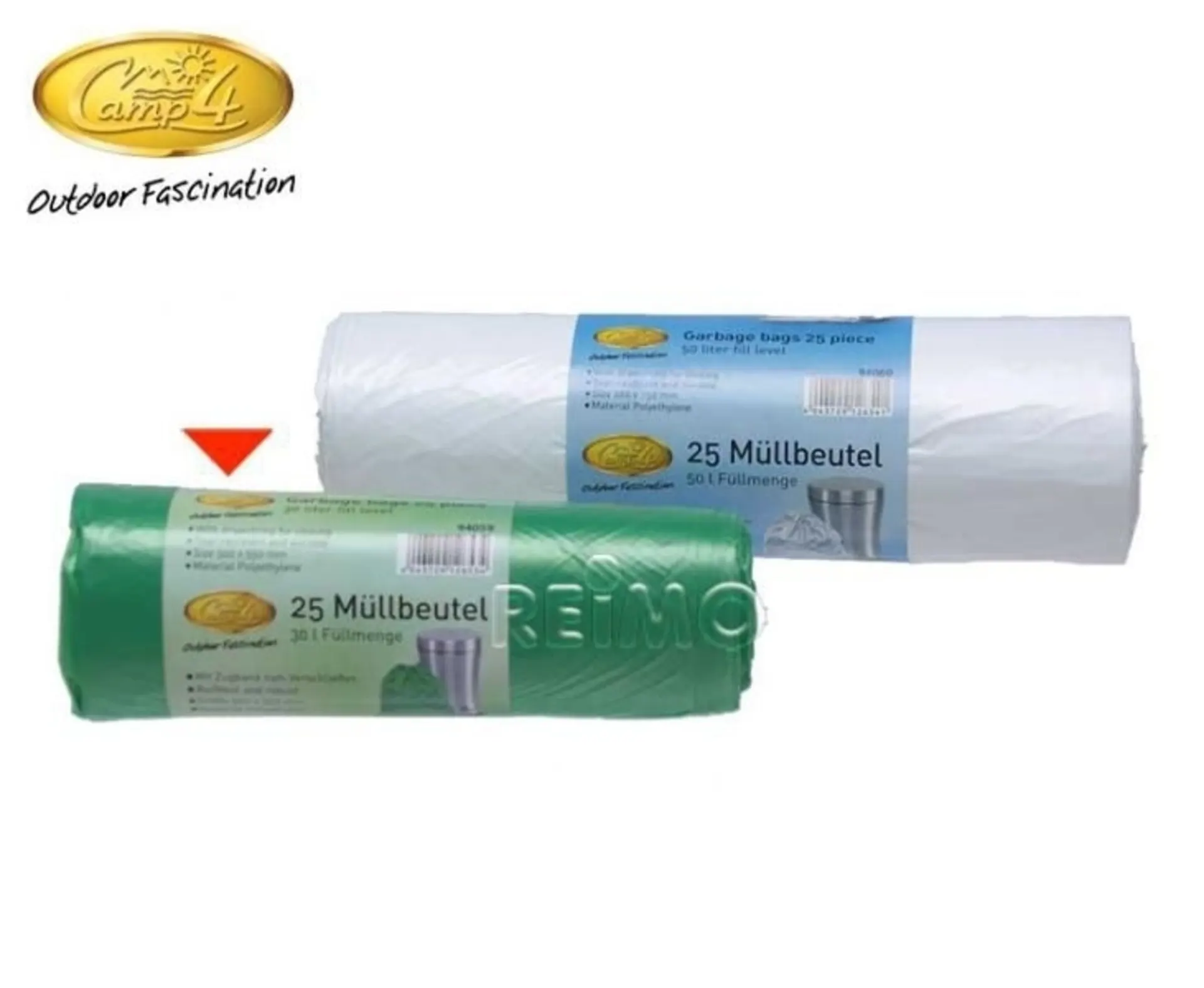 Rouleau de sacs poubelle verts de 25 pièces de 30L de volume