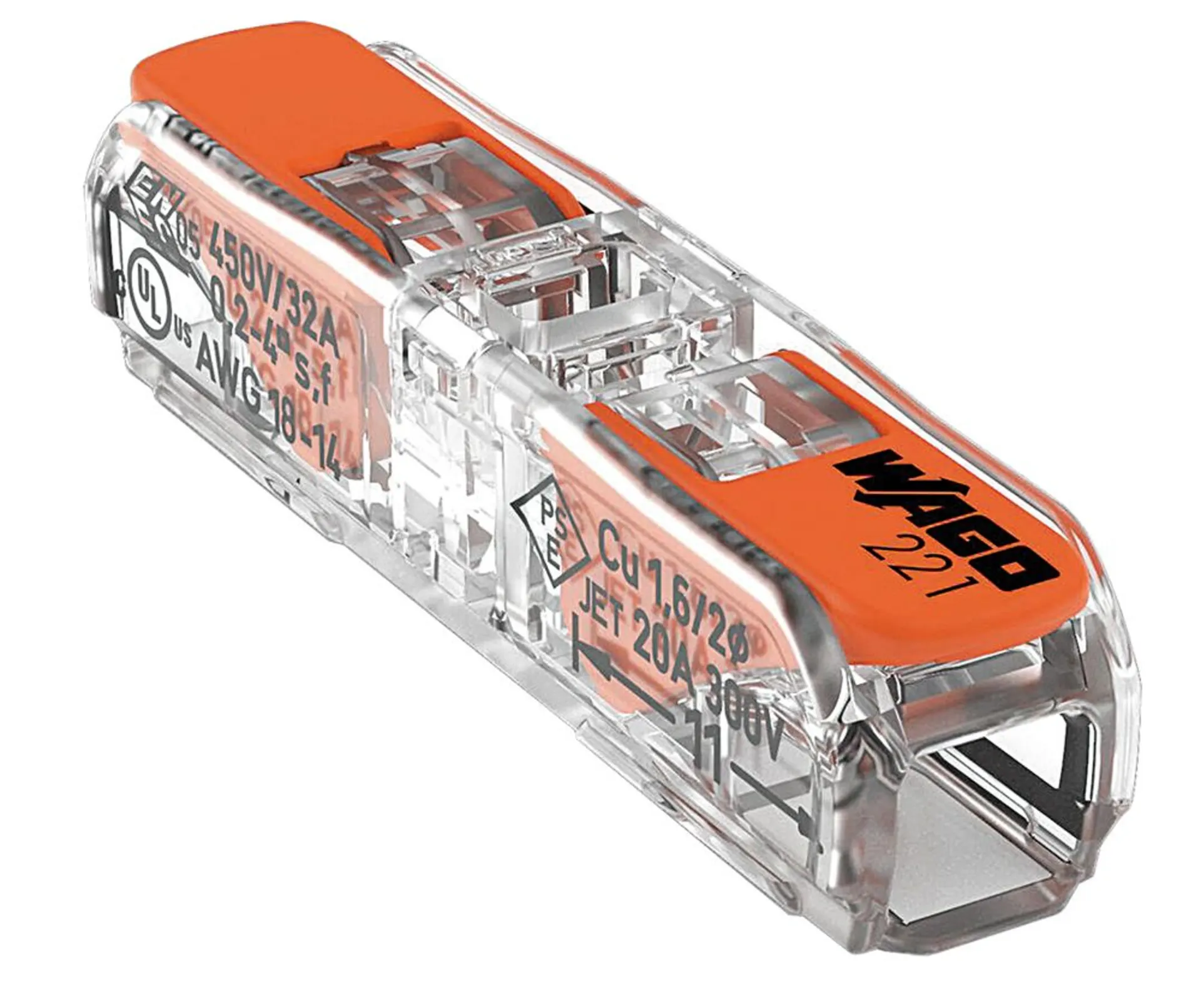 Durchgangs-Verbindungsklemme 1-pol transparent / 0.14 - 4.0 mm2 / max. 32 A 450 V Durchgangs-Verbindungsklemme 1-pol transparent / 0.14 - 4.0 mm2 / max. 32 A 450 V