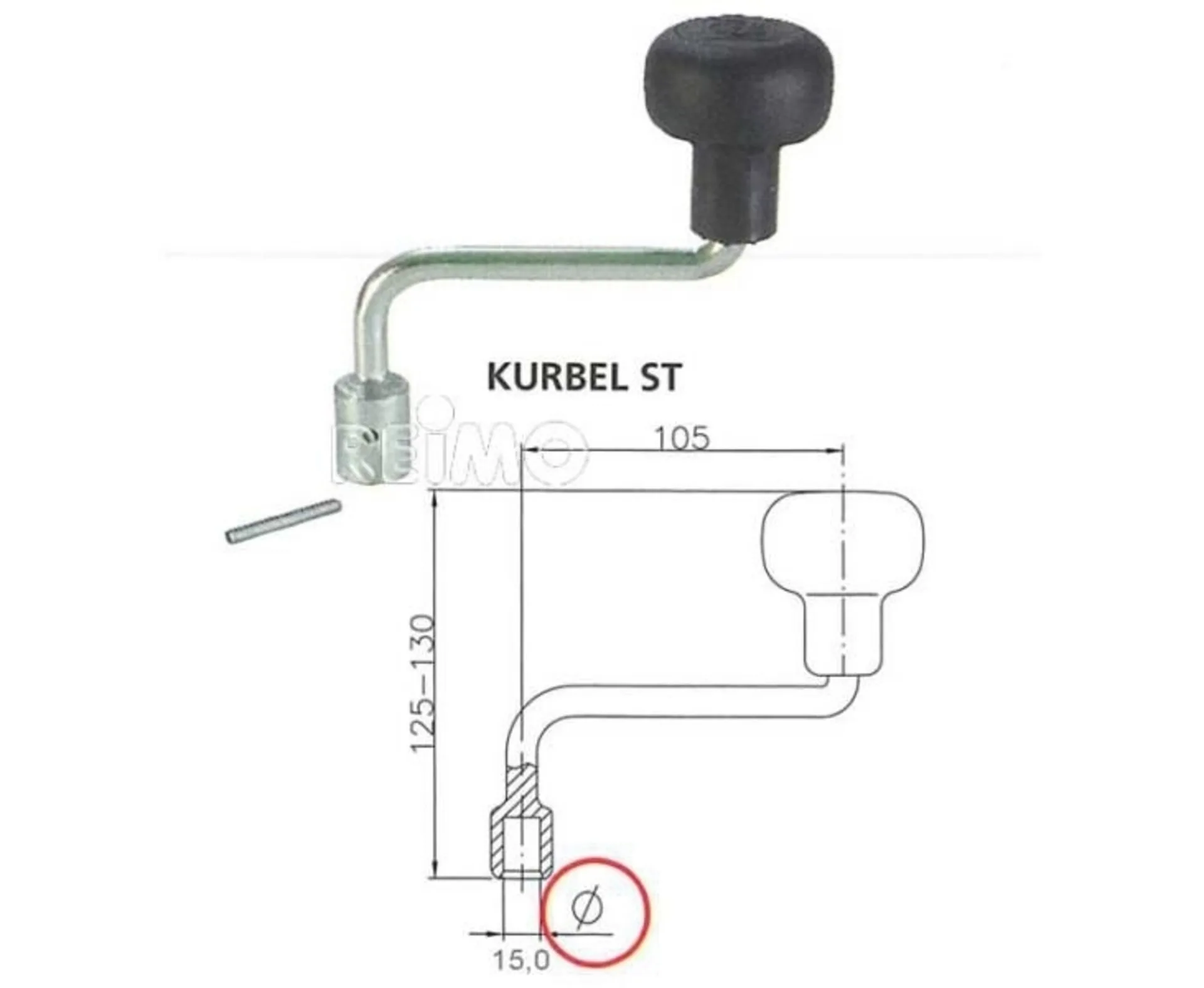 Kurbel für Stützrad ST48