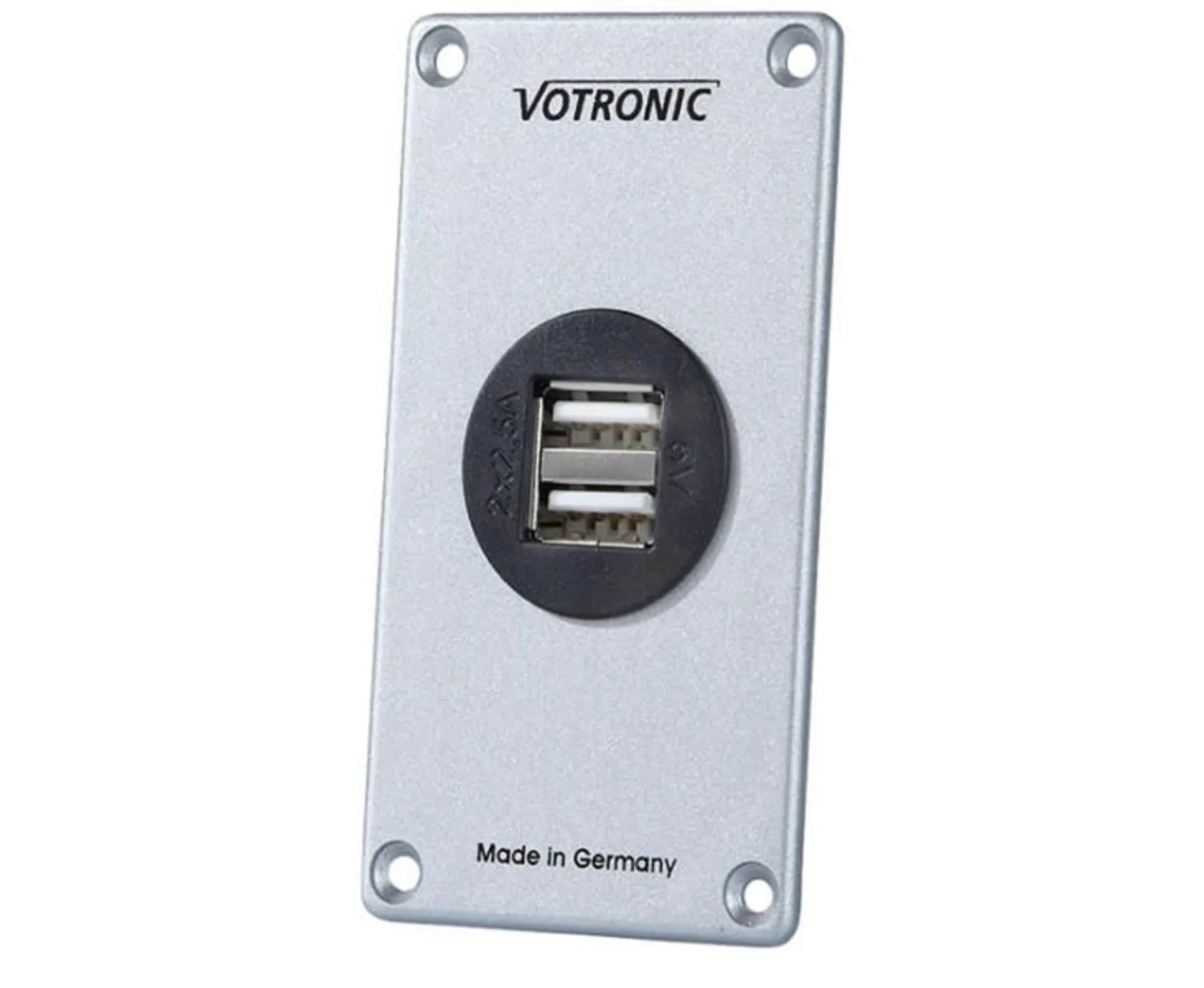 USB Doppelladegerät mit 5V/2.5A und USB Ladepanel (Masse: B47 x H85 x T42 mm)