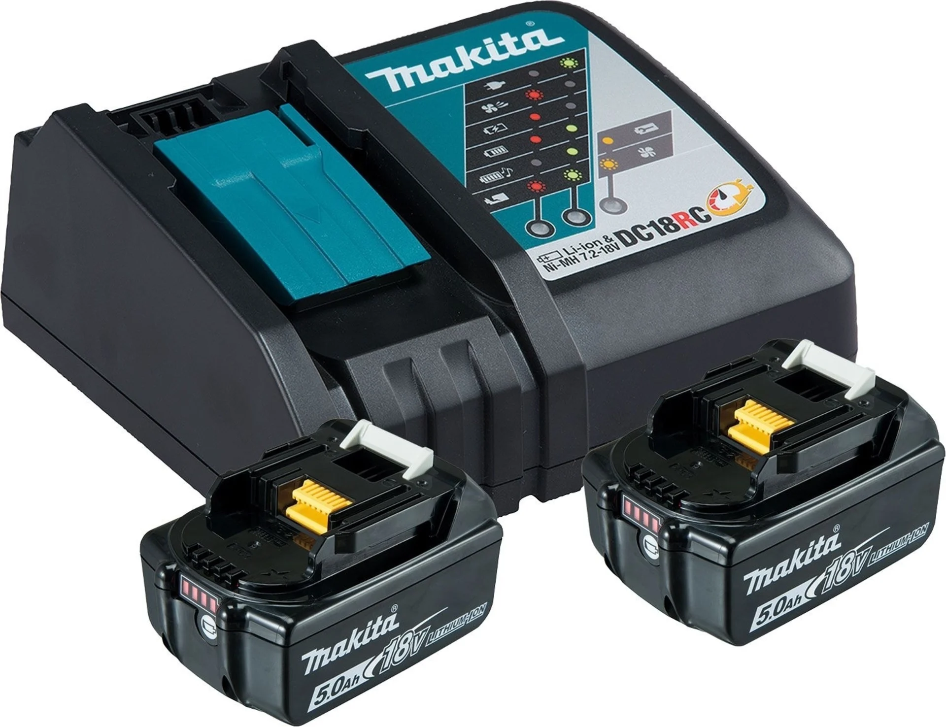 Makita LXT Power Source-Kit Li 18 V / 5 Ah 2 Akkus