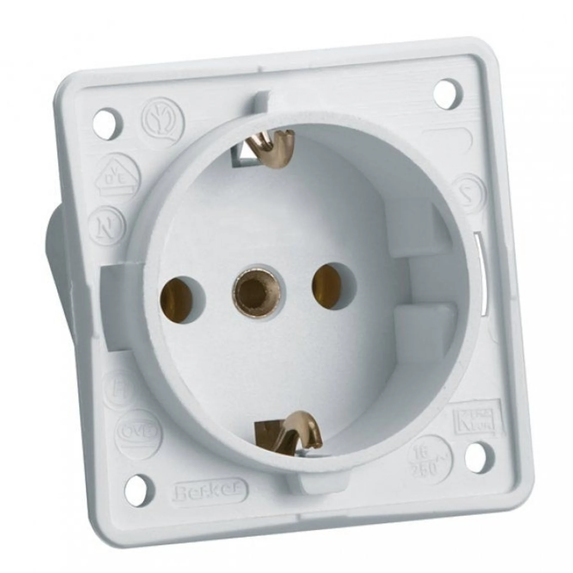 Berker prise encastrée à contact de protection 250 V blanc polaire