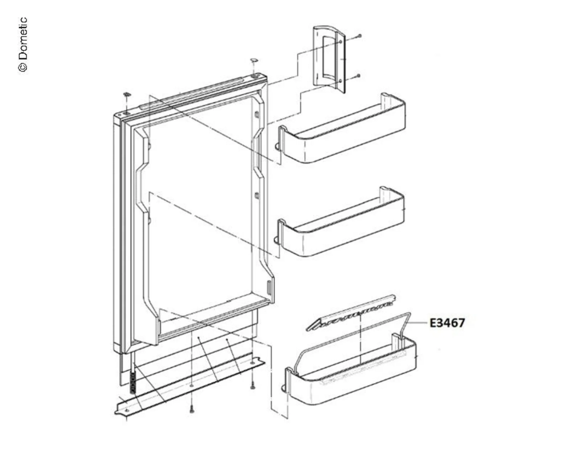 Flaschenhalter für Kühlschrank mit einer Länge von 402 mm