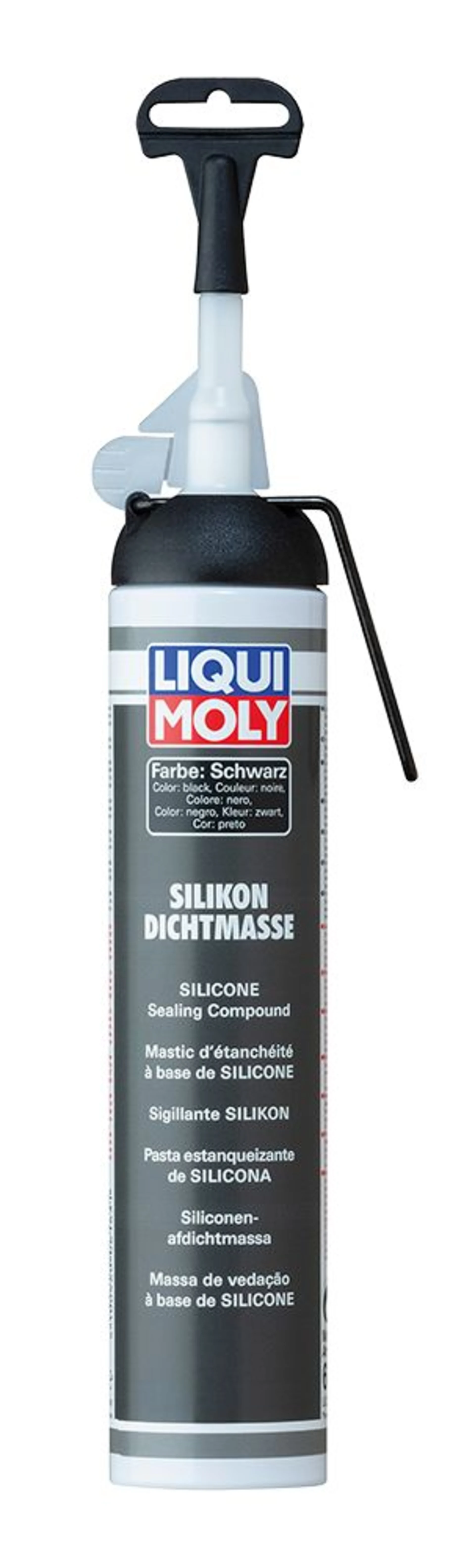 LIQUI MOLY Silikondichtmasse schwarz 200ml Besonders hochwertige und einfach zu verarbeitende Dichtungsmasse auf Silikonbasis in einer Automatikkartusche.