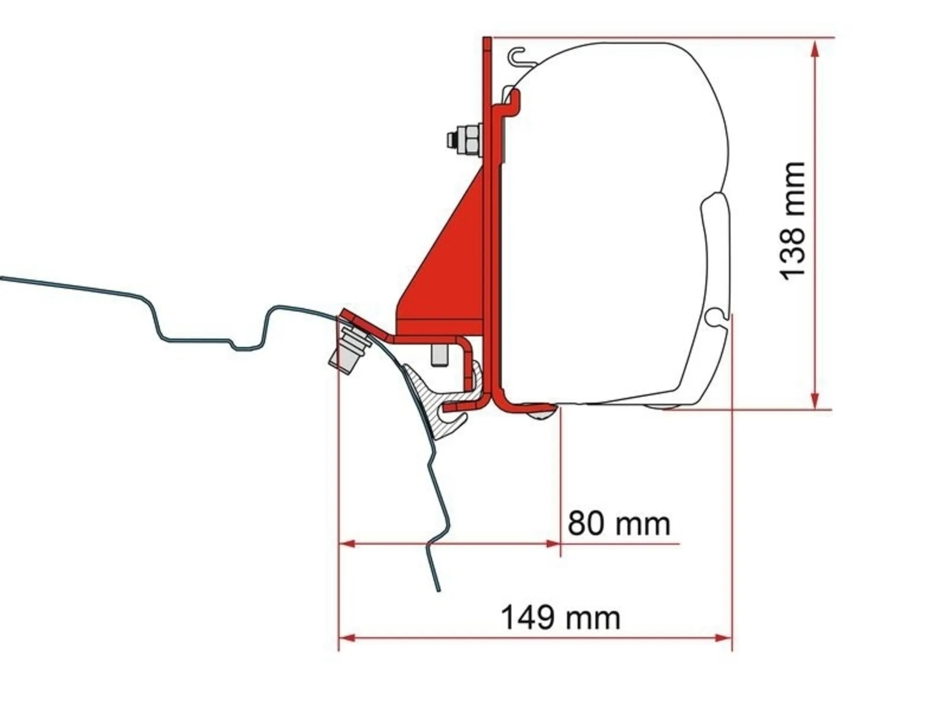 Kit Combi Rail Bracket - Brandrup Markisenadapter F45