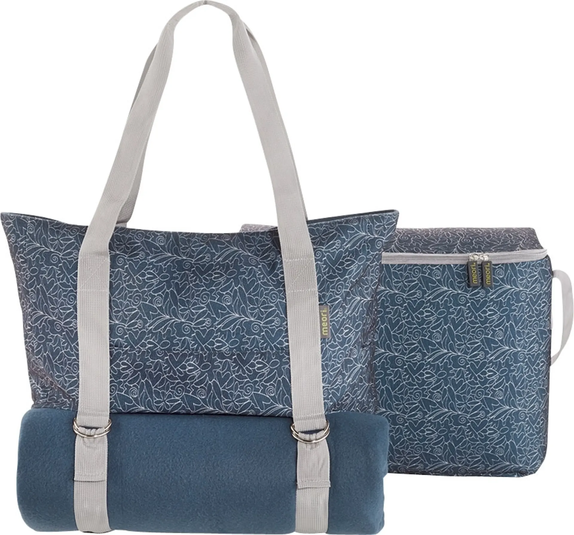 Meori Multiset 3in1 Tasche, Picknickdecke & Kühltasche blau