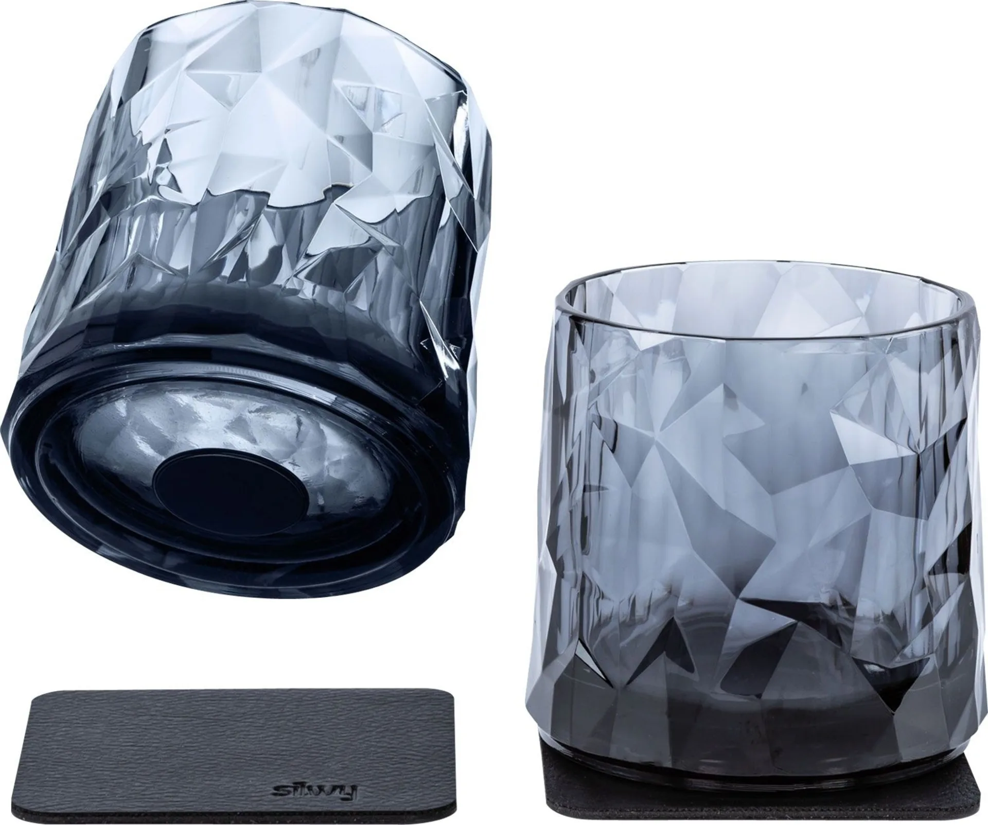 silwy® Magnet-Tumbler-Kunststoffgläser 2 Stk. Grau (250 ml)