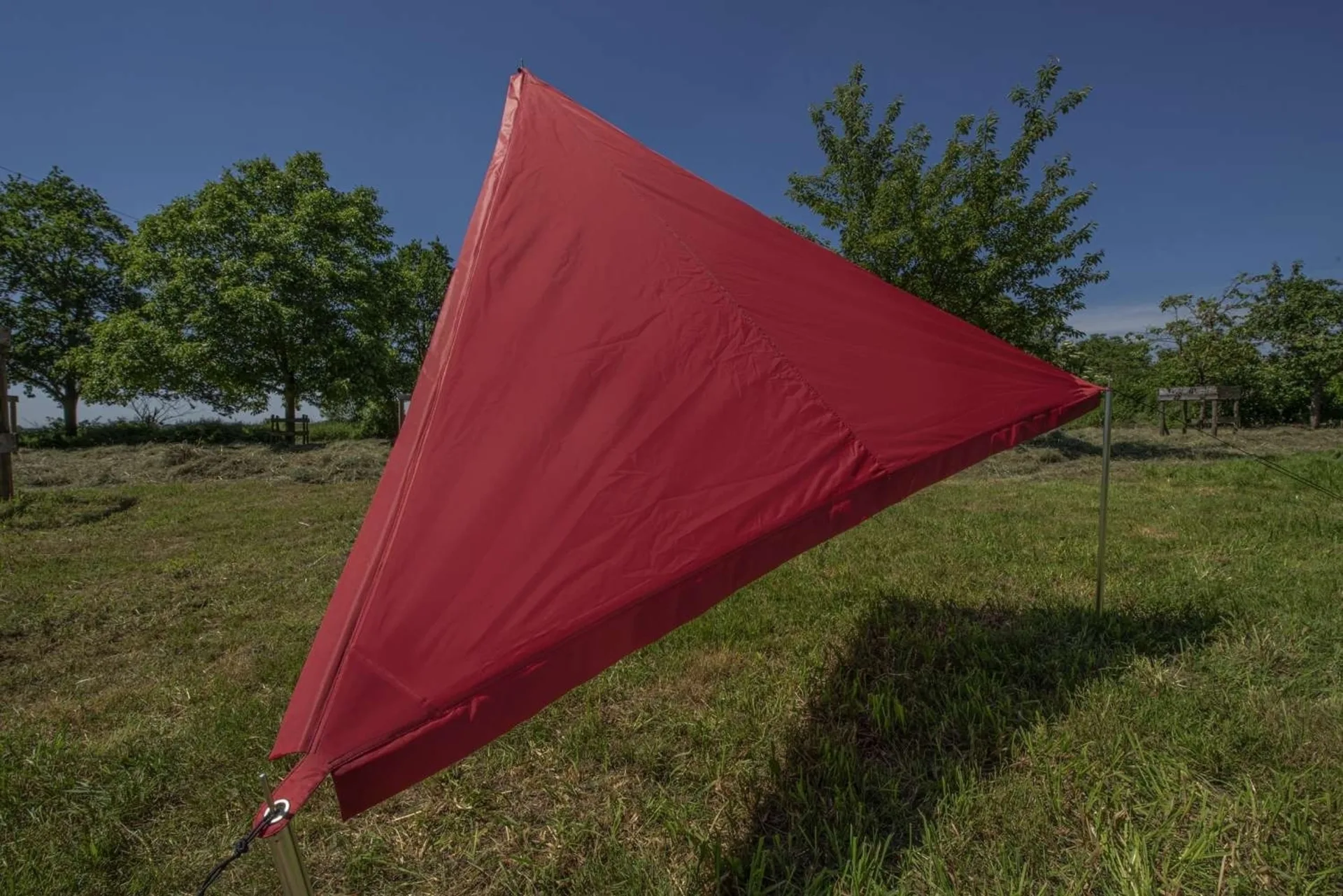 Bent Sonnensegel Zip-Protect Canvas Single mit Reißverschluss-Abdeckklappen rot