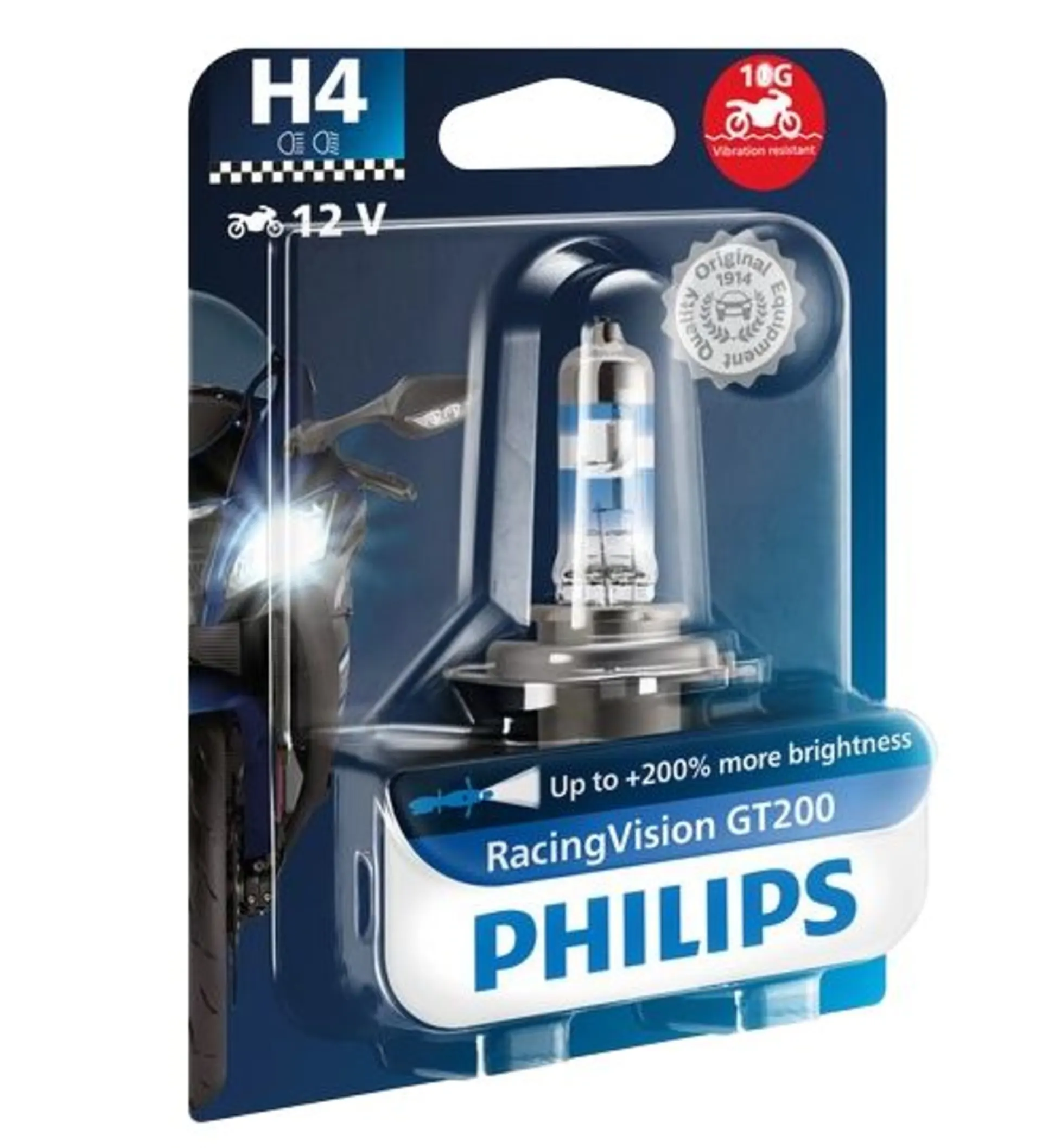 Philips Glühlampe H4 12 V 60 / 55 W Racing Vision GT200 Moto 12 V 60 / 55 W Moto