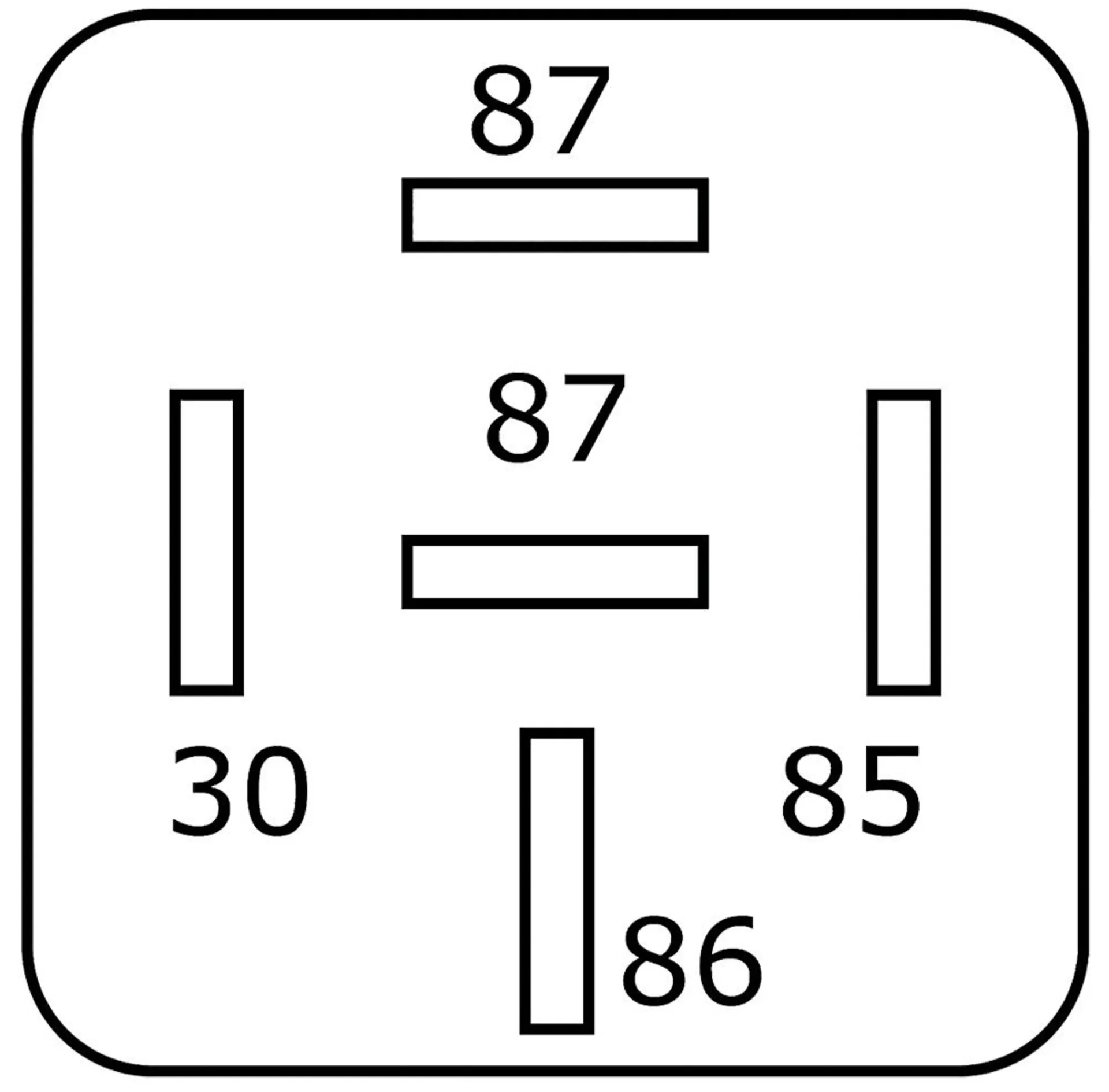 Mini-Relais 12V 30A, 30 seitlich, 2x87, mit Diode 0 - 1 / 12V 30A / Kontakt 30 seitlich Mini-Relais 12V 30A, 30 seitlich, 2x87, mit Diode 0 - 1 / 12V 30A / Kontakt 30 seitlich