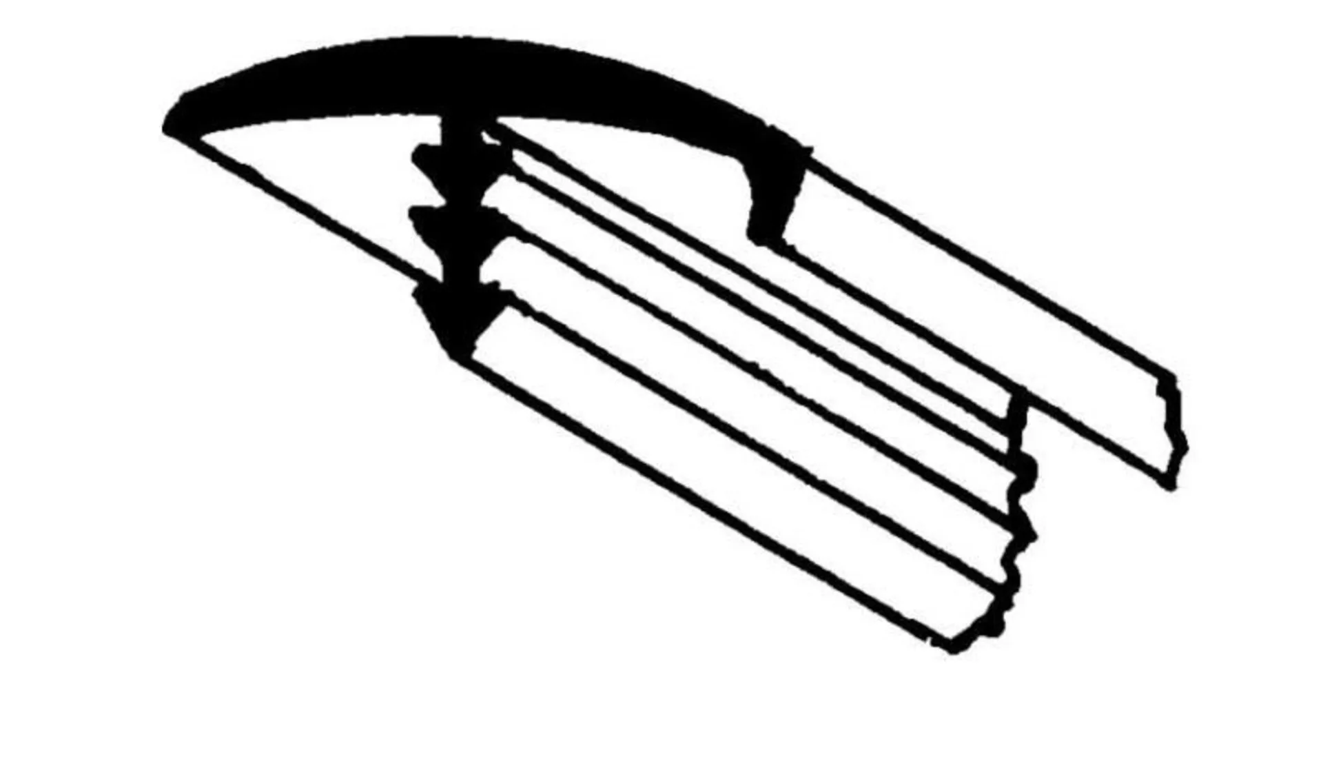 Bordure en T avec nez, 5m, gris clair, pour panneau de 15mm d'épaisseur