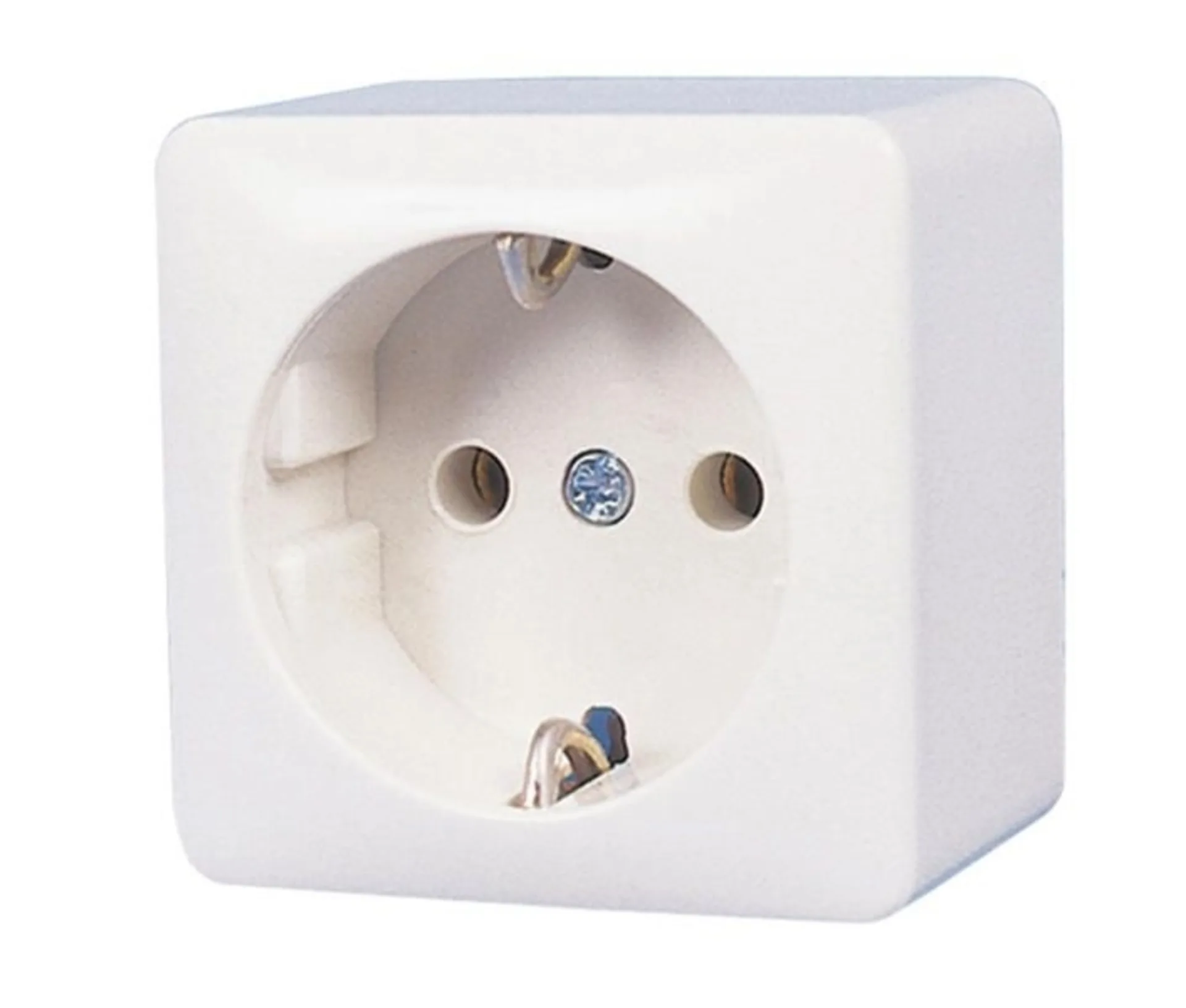 Prise de courant en saillie 230V en blanc