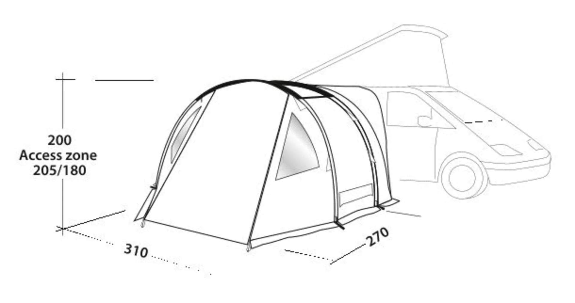 Easy Camp Shamrock Busvorzelt 270 x 310 x 200 cm