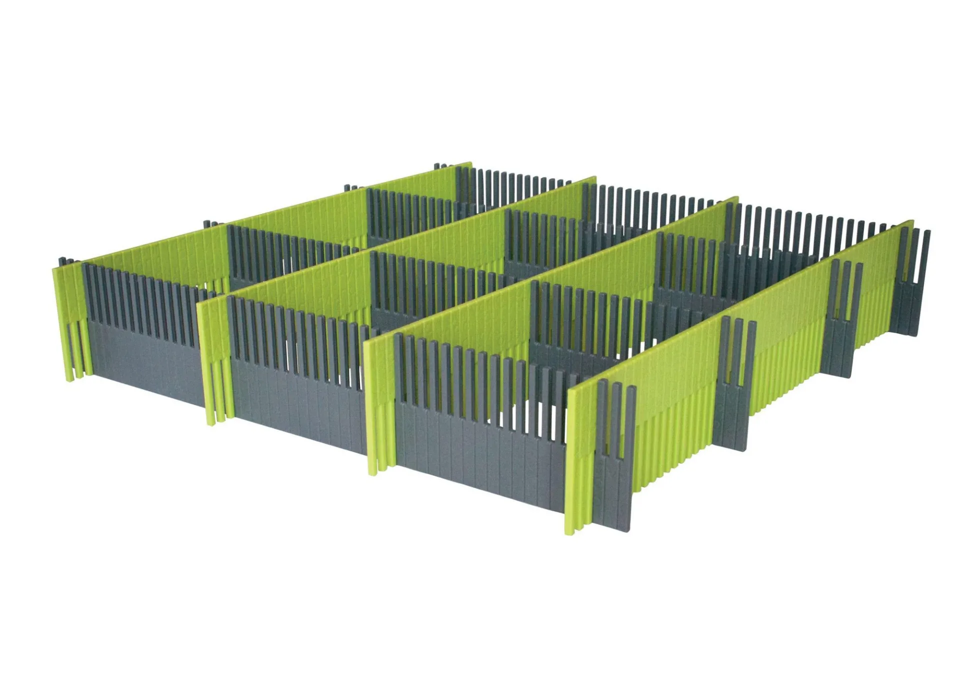 Purvario Pure Light Edition Stauleisten Set für Schubladen 8 Stück anthrazit / lime