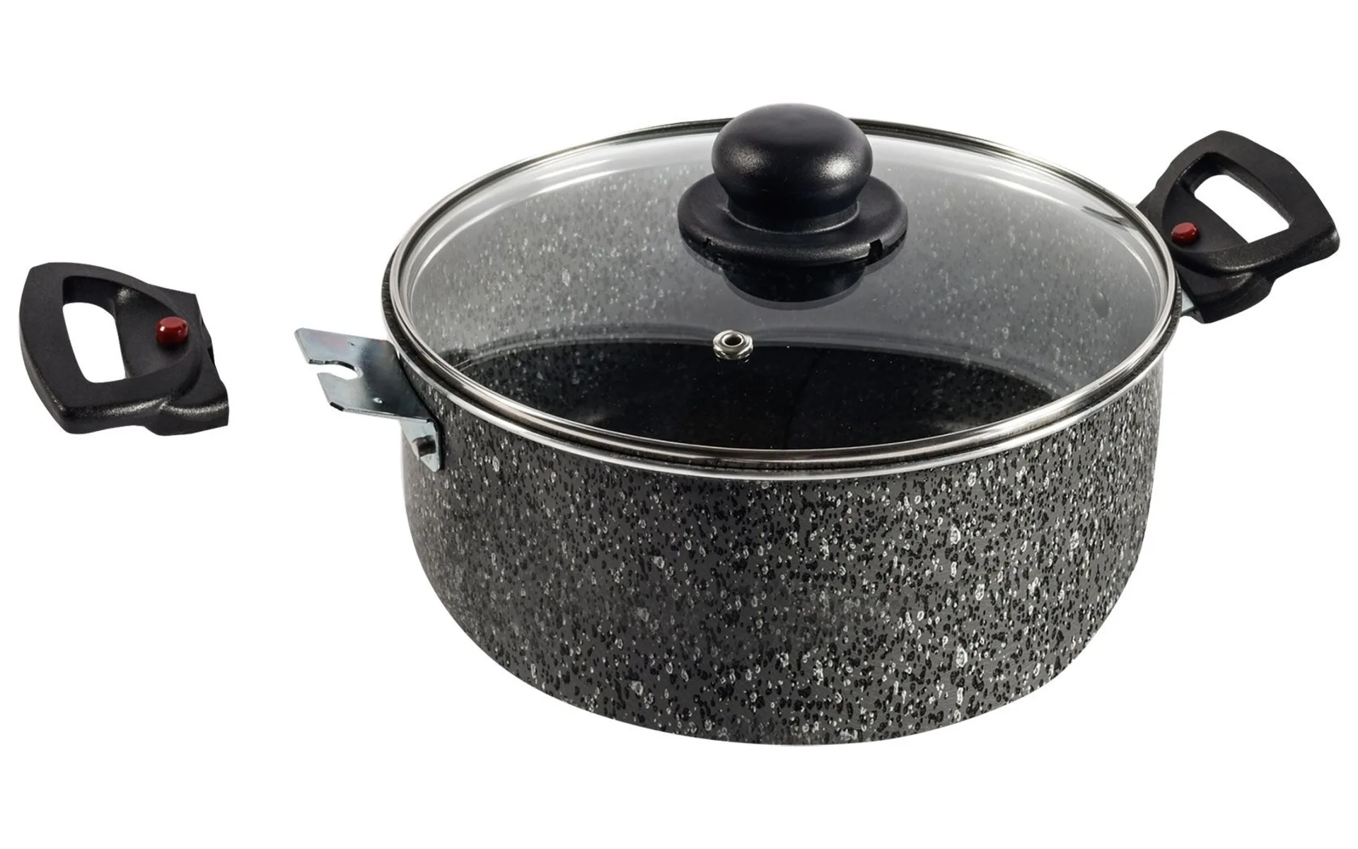 Berger Aluminium Kochtopf Stone Rock mit Glasdeckel 24 cm