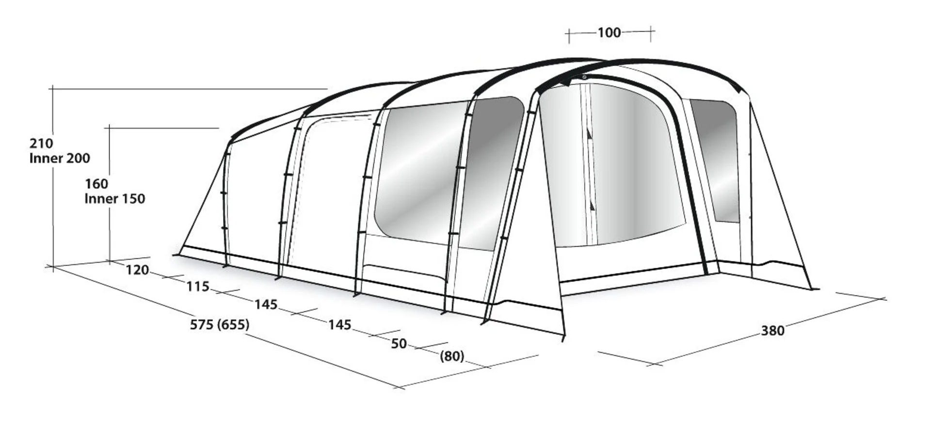 Outwell Greenwood 6 Tunnelzelt 6 Personen Grün