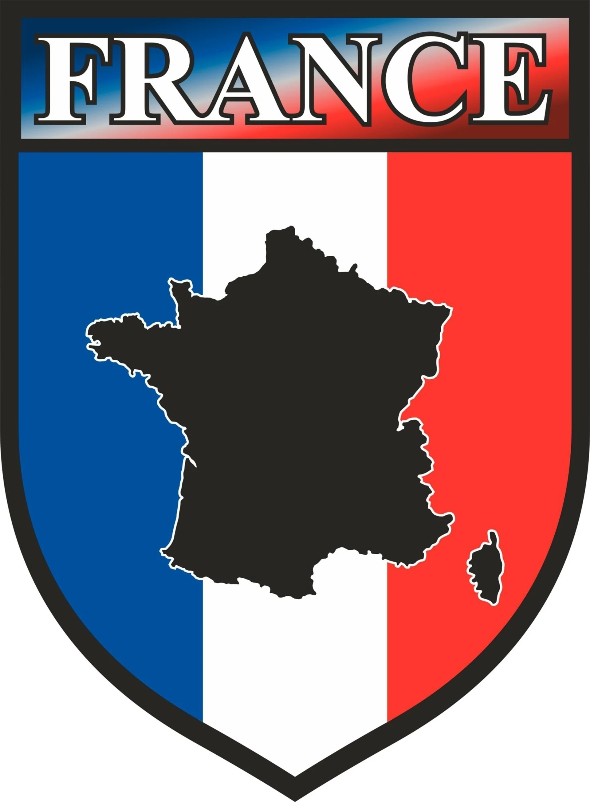 Schütz Länderwappen Frankreich Aufkleber für Fahrzeuge 87 x 64 x 0,1 mm