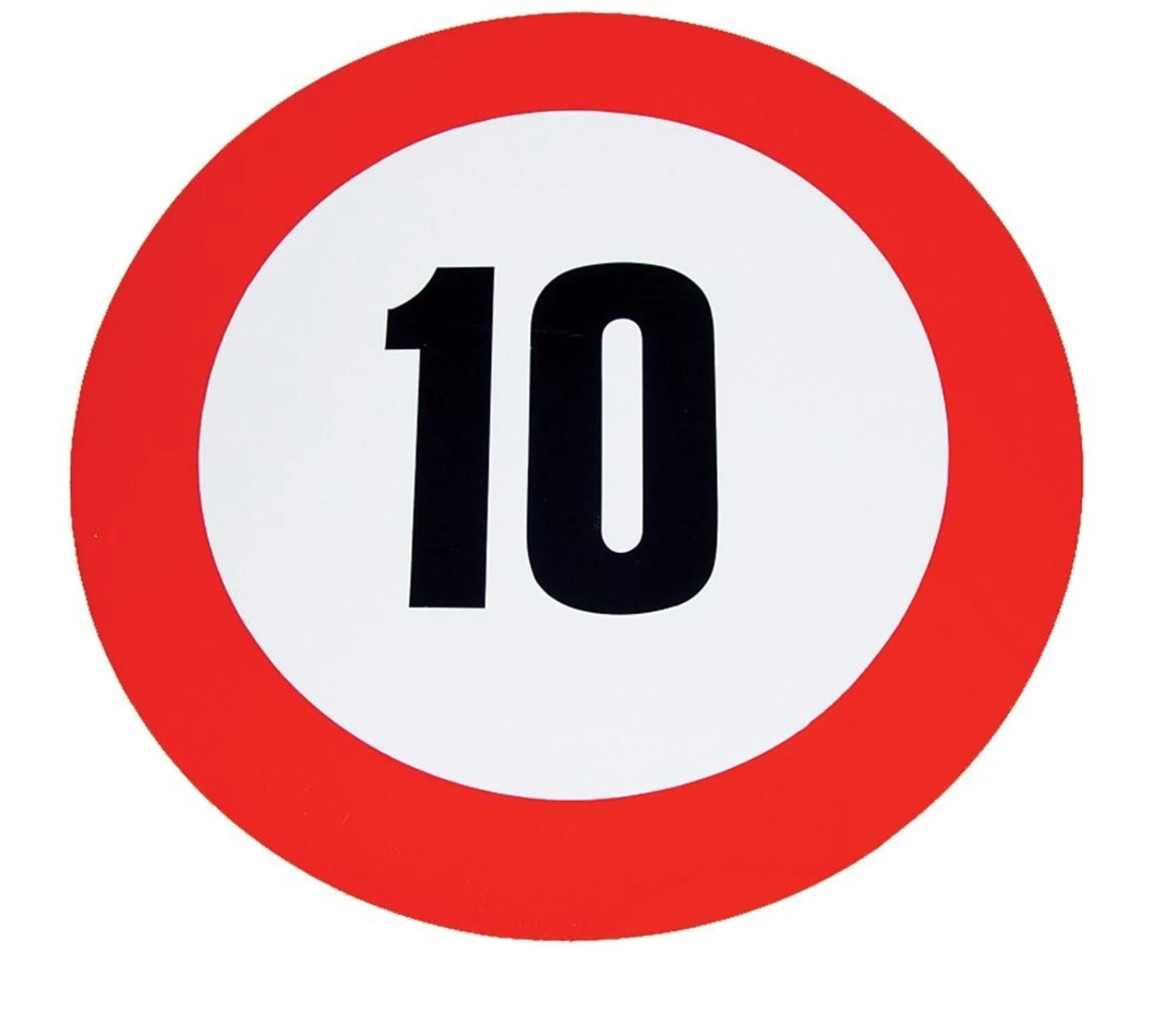 Geschwindigkeits-Begrenzungs-Schild 10 km/h 10 km/h ø 20 cm PVC-Selbstklebefolie Geschwindigkeits-Begrenzungs-Schild 10 km/h 10 km/h ø 20 cm PVC-Selbstklebefolie