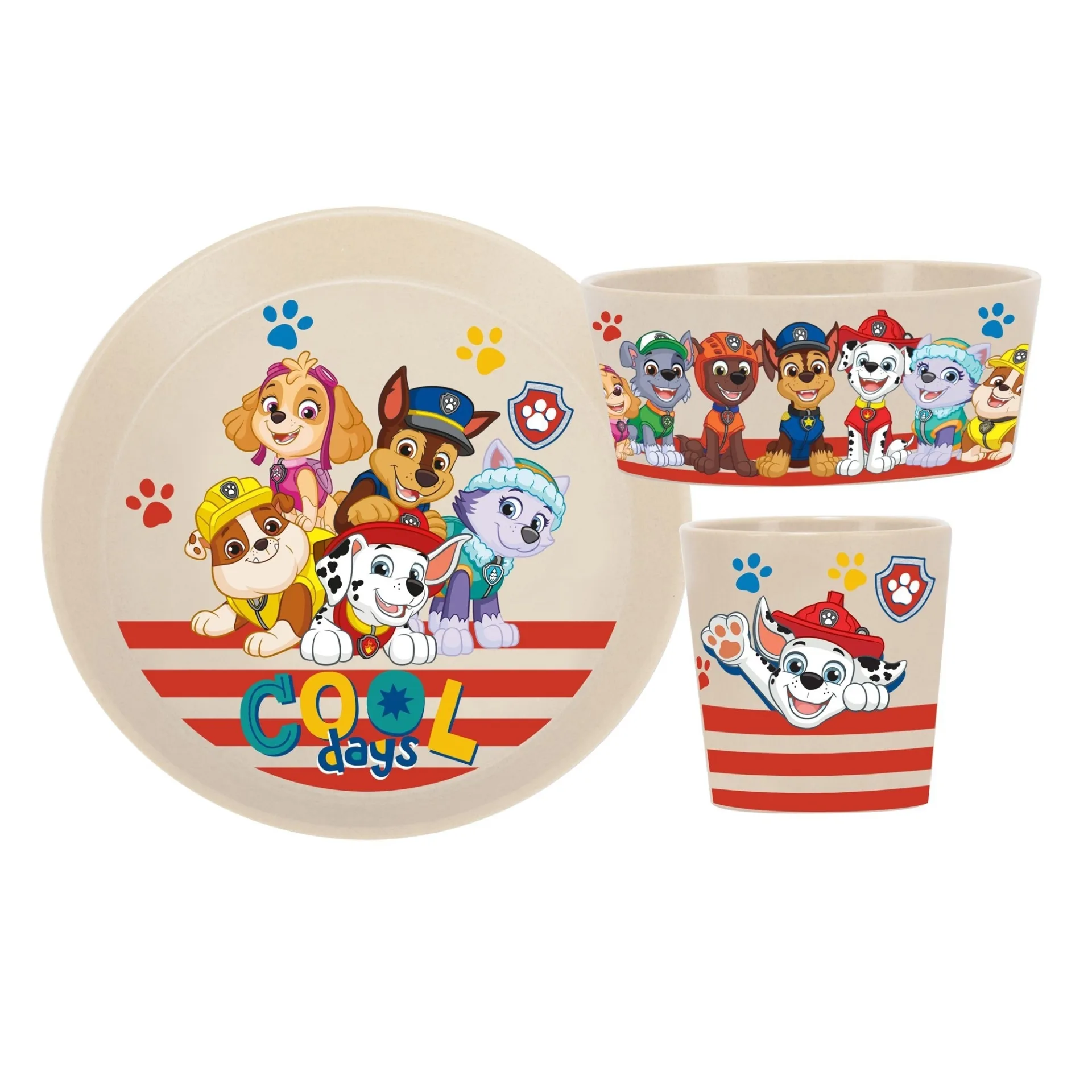 Koziol Connect Paw Patrol Geschirr-Set 3-tlg. Creme
