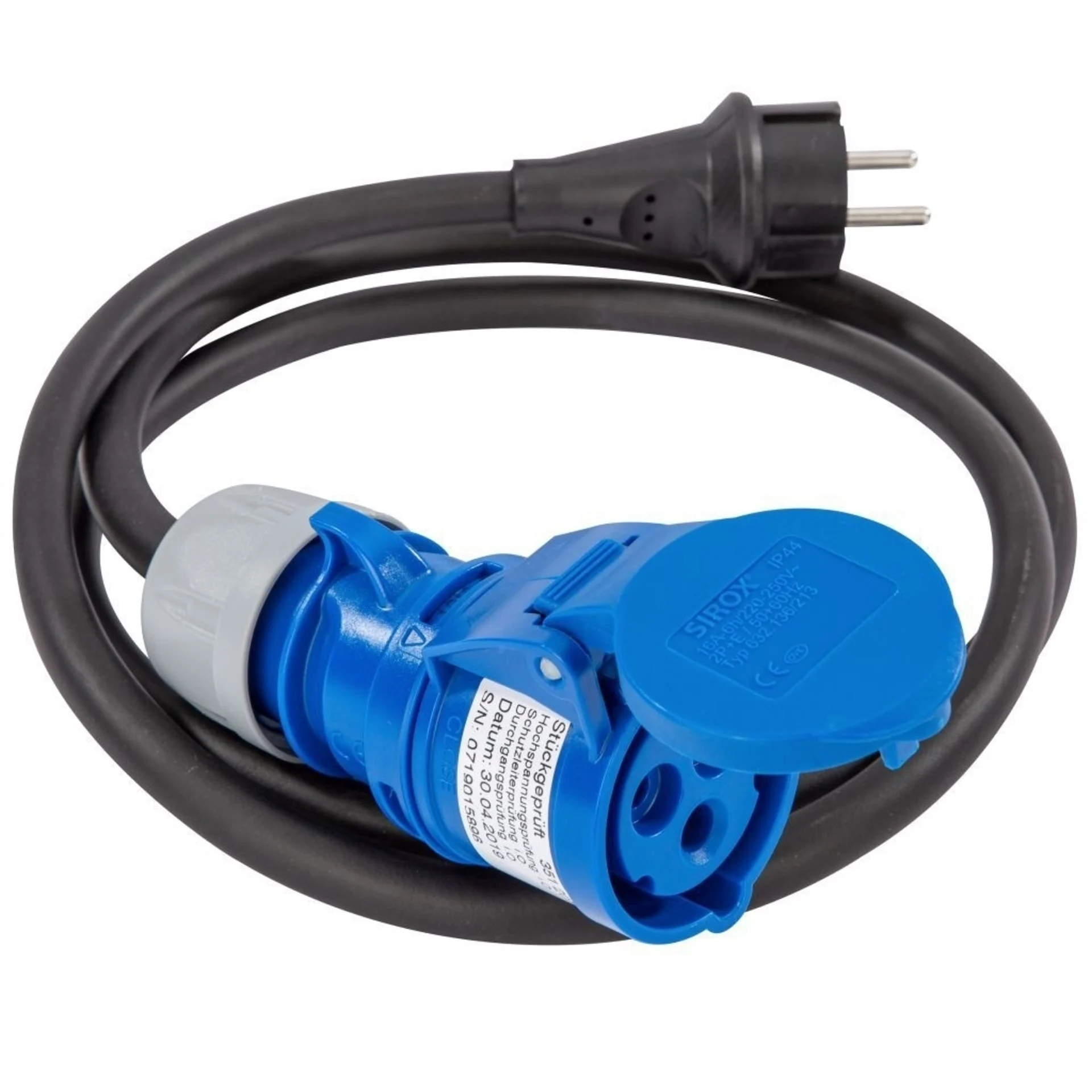 Câble adaptateur SCHUKO -> CEE 150 cm, emballage libre-service